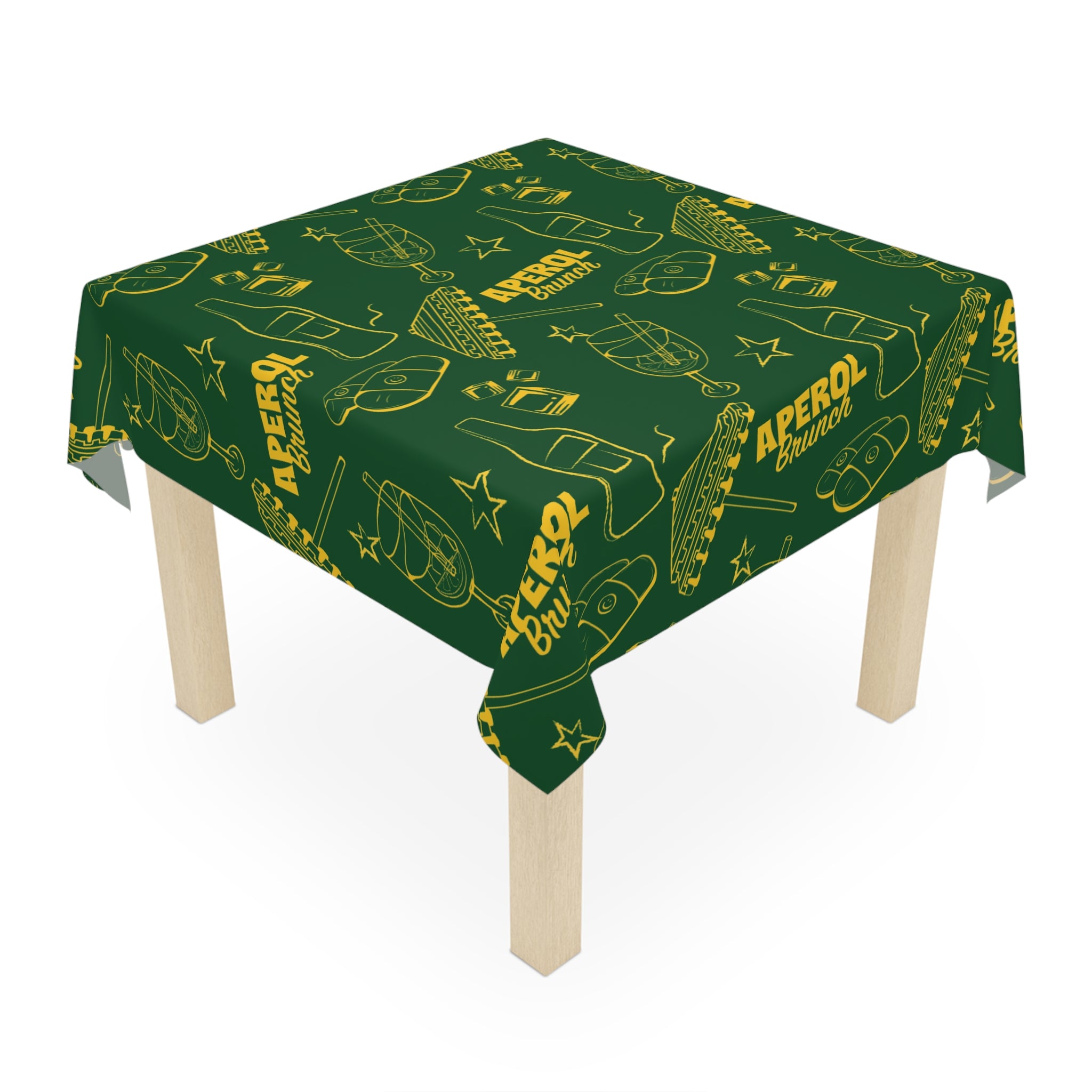 Aperol Brunch Collection Tablecloth — Green Brunch Inspired Design