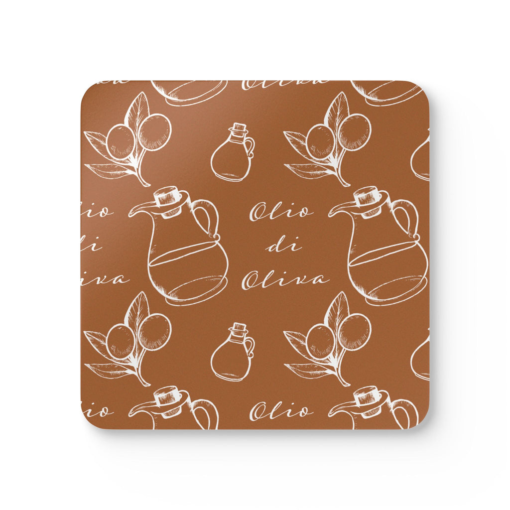 Cork Coasters - Olive Oil Kitchen Corkwood Coaster Set (4-Pack)
