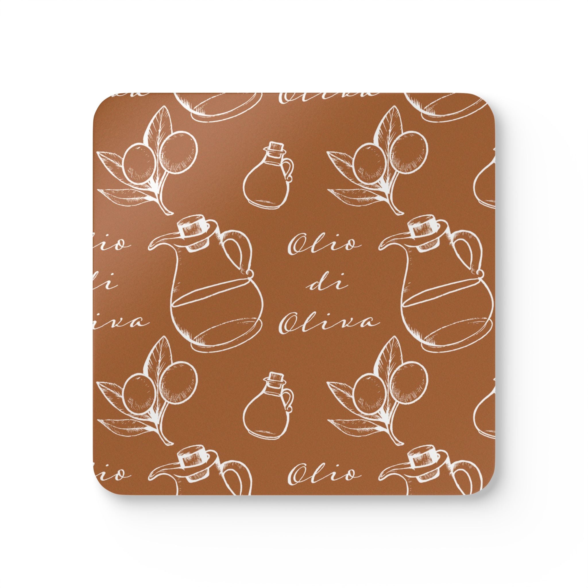 Cork Coasters - Olive Oil Kitchen Corkwood Coaster Set (4-Pack)