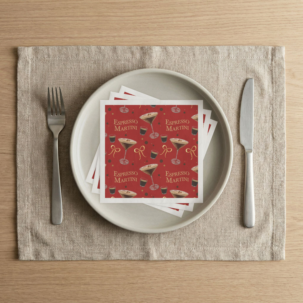 Espresso Martini 50pcs Napkins — Red Espresso Collection Inspired Design
