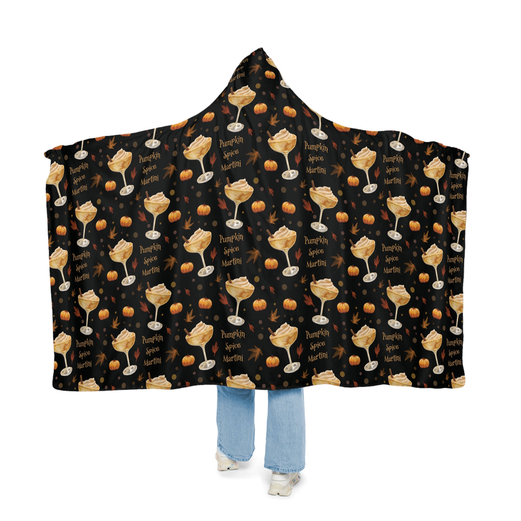 Pumpkin Spice Martini Hooded Throw Blanket — Black Pumpkin Collection Inspired Design