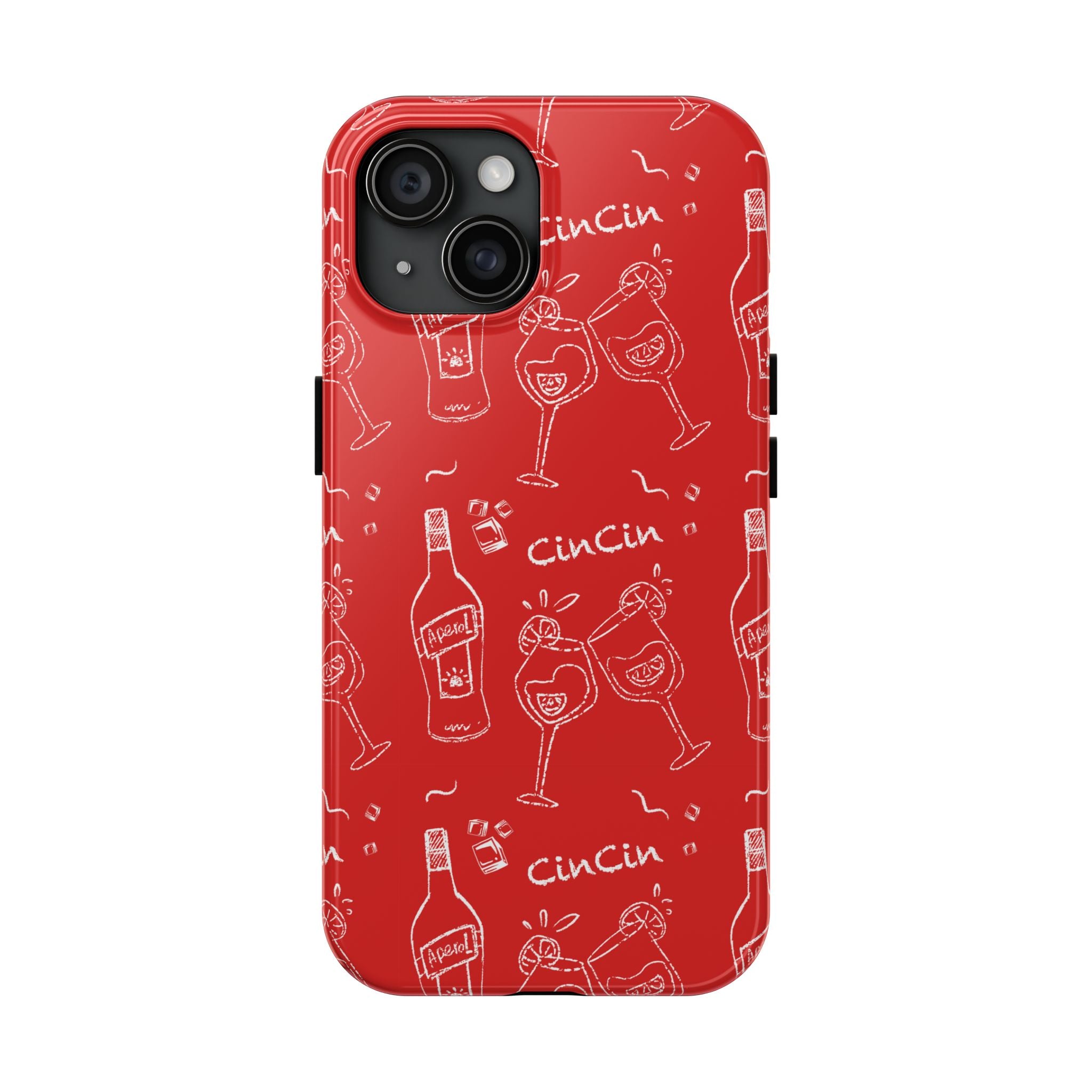 Cin Cin Spritz Tough Phone Case — Red Citrus Cocktail Pattern