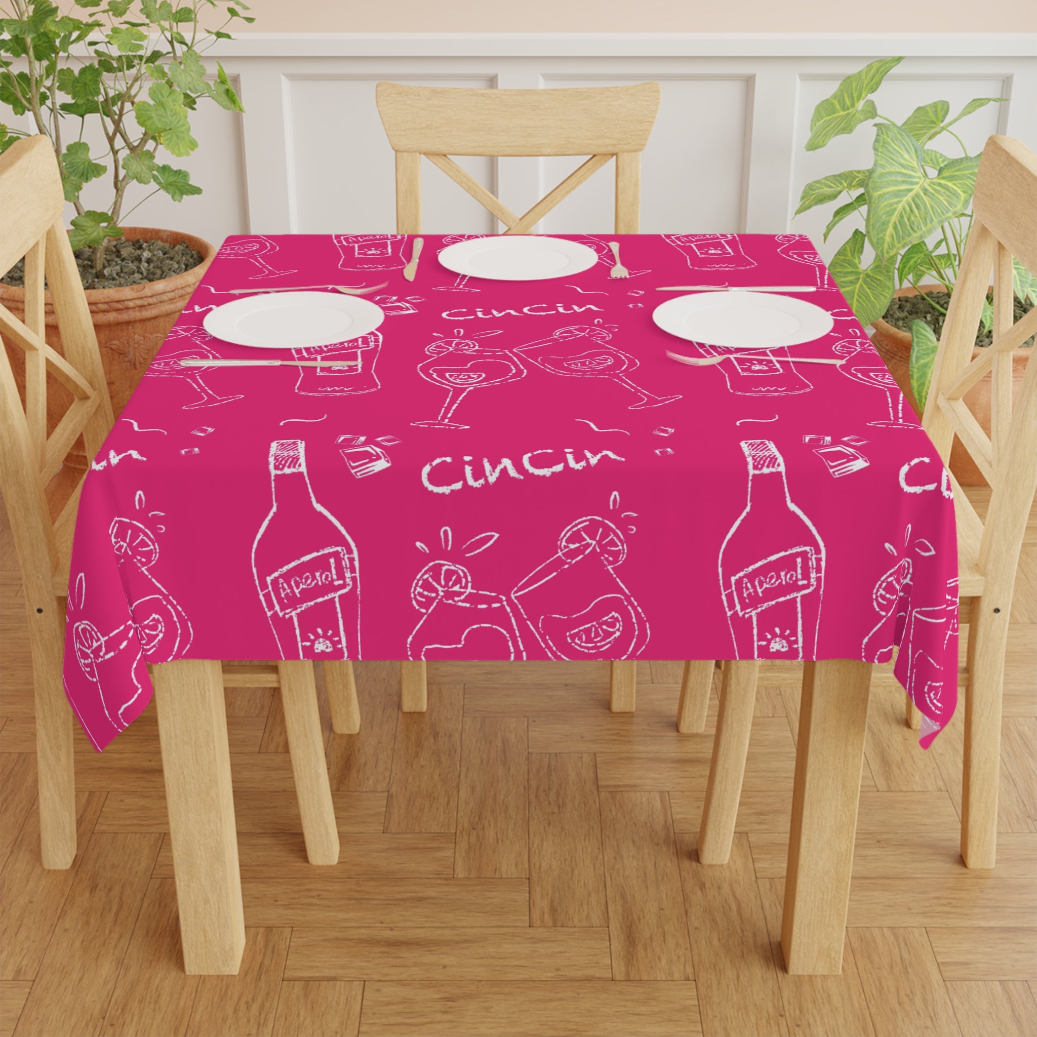 Cin Cin Tablecloth — Pink Cin Cin Collection Inspired Design