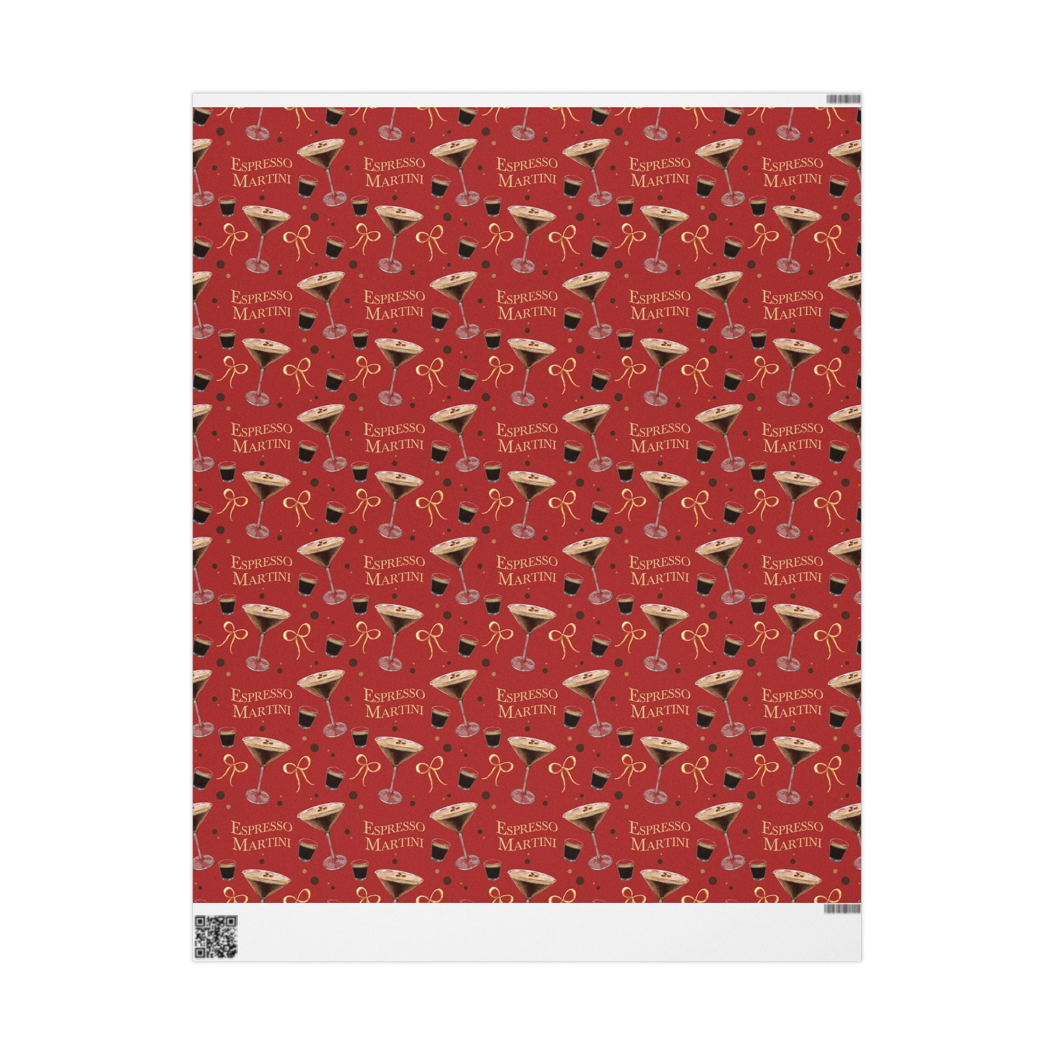 Espresso Martini Wrapping Paper Roll — Red Espresso Collection Inspired Design