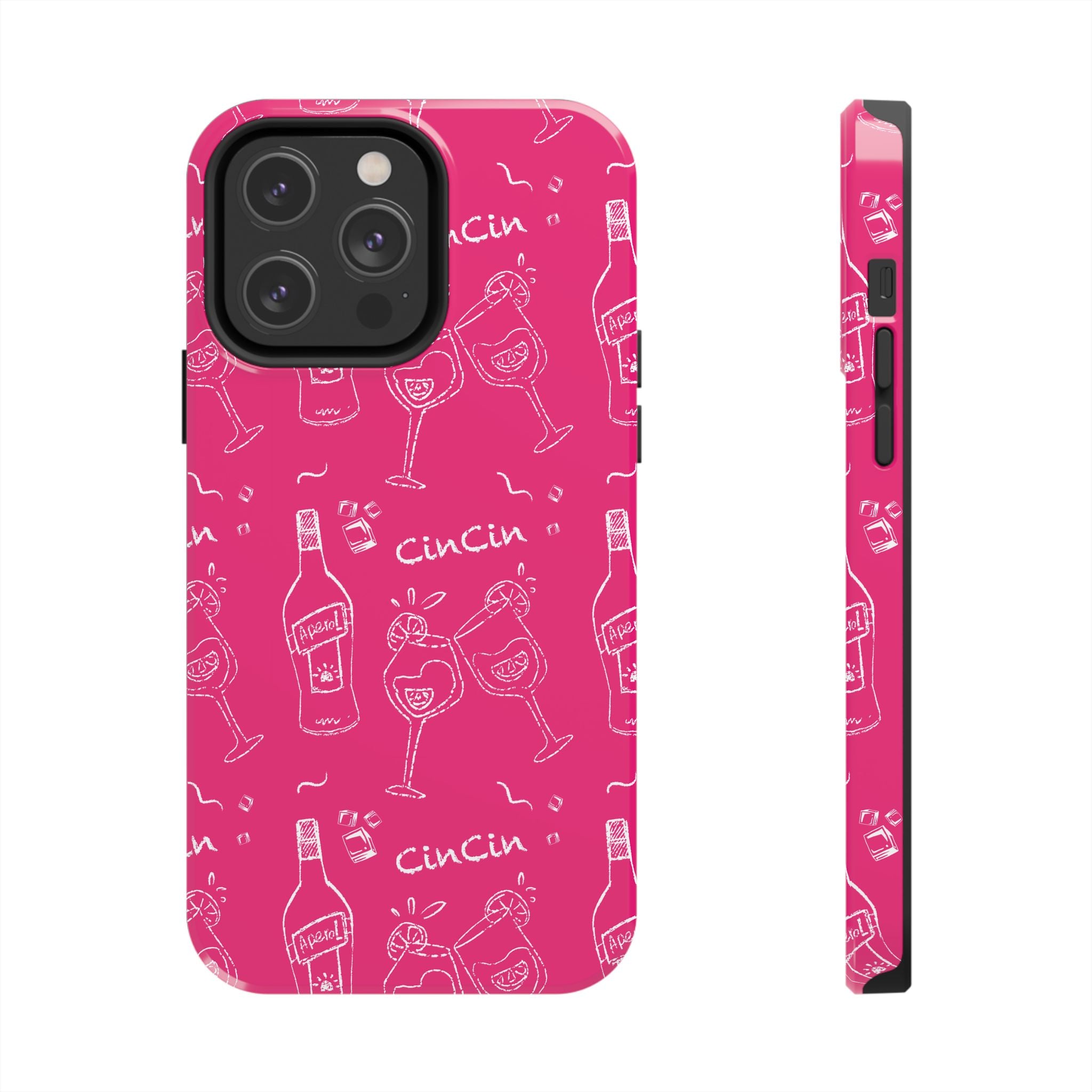 Cin Cin Spritz Tough Phone Case — Magenta Citrus Cocktail Pattern