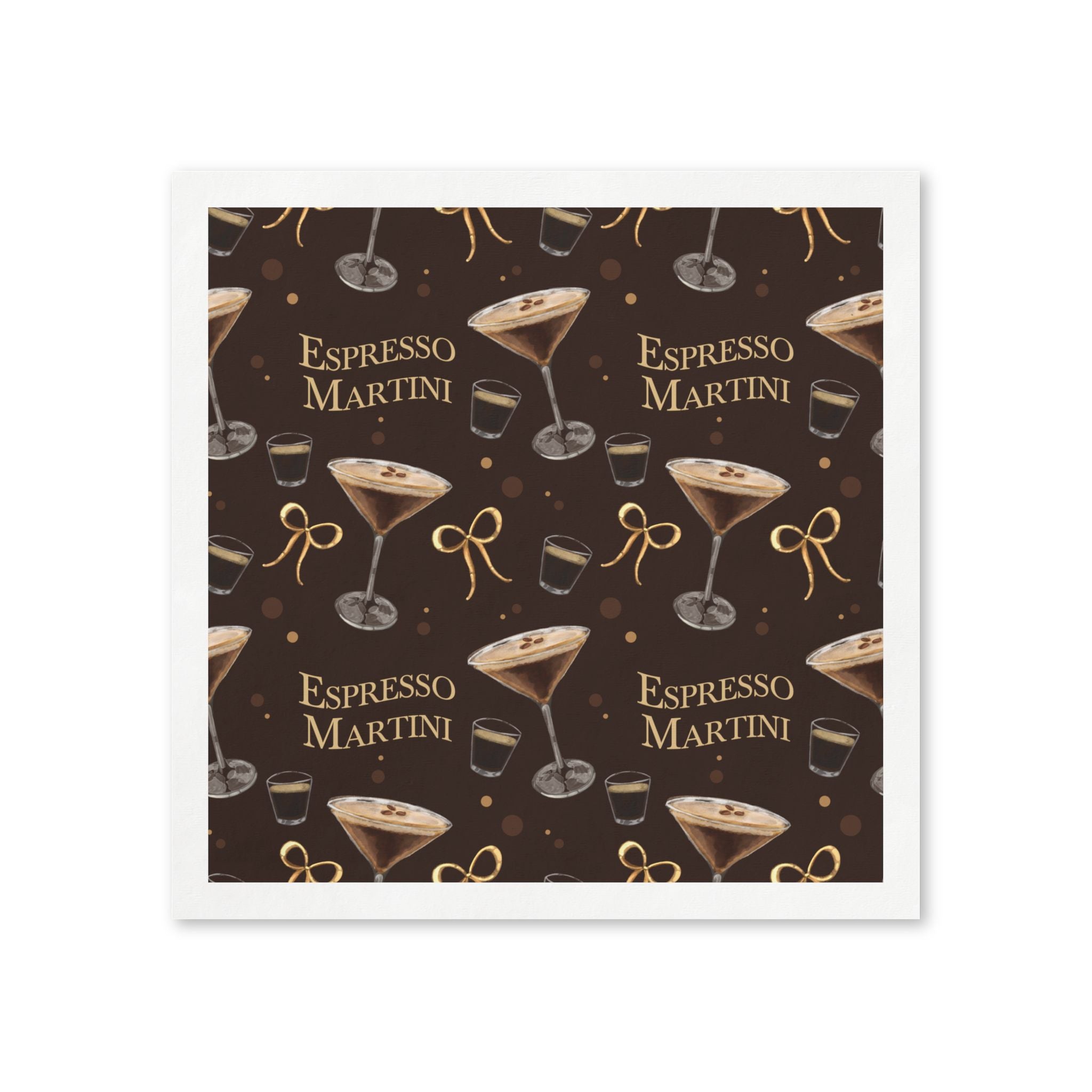 Espresso Martini 50pcs Napkins — Dark Brown Espresso Collection Inspired Design