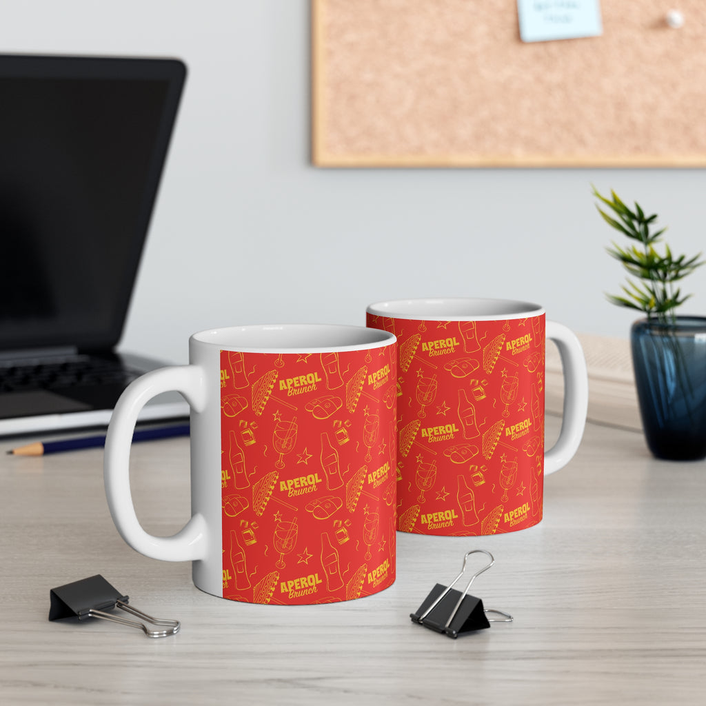 Aperol Brunch 11oz Coffee Mug — Red Brunch Collection Inspired Design
