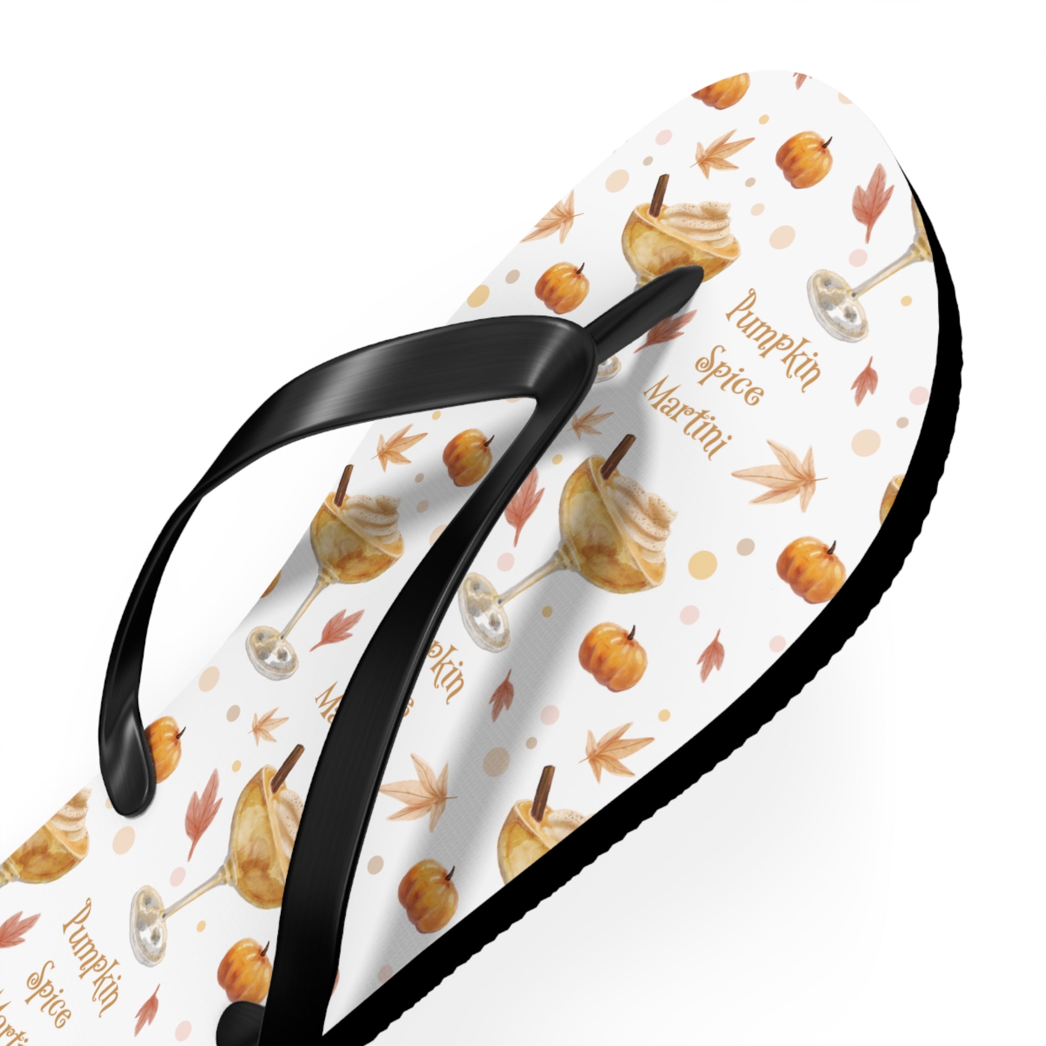 Pumpkin Spice Martini Flip Flops — White Pumpkin Collection Inspired Design
