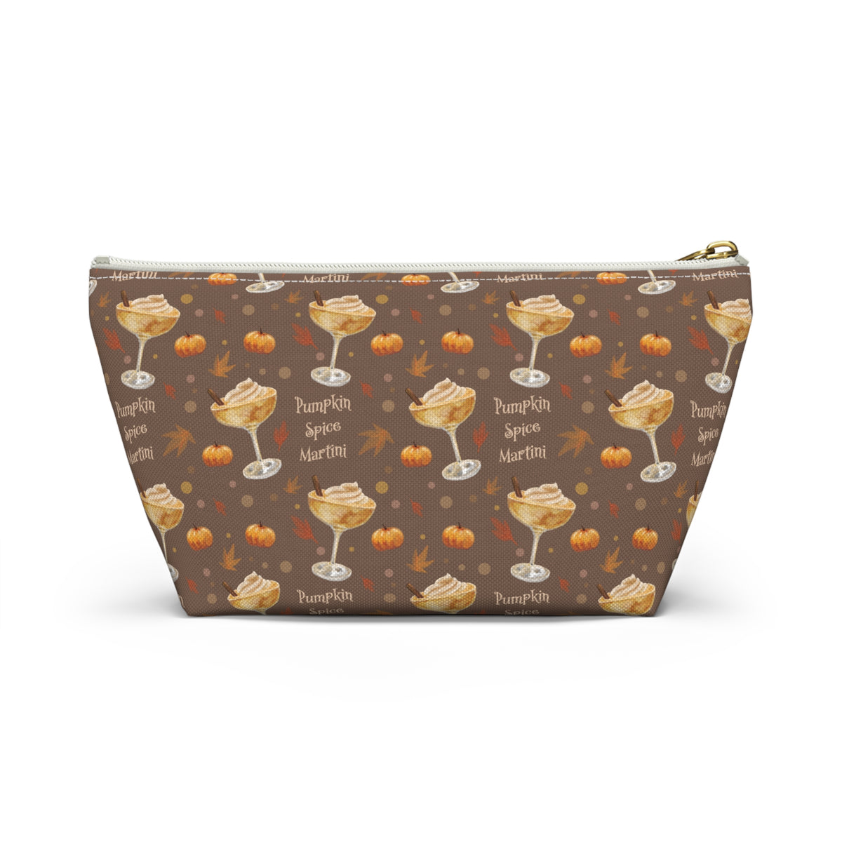 Pumpkin Spice Martini Accessory Pouch — Brown Pumpkin Collection Inspired Design