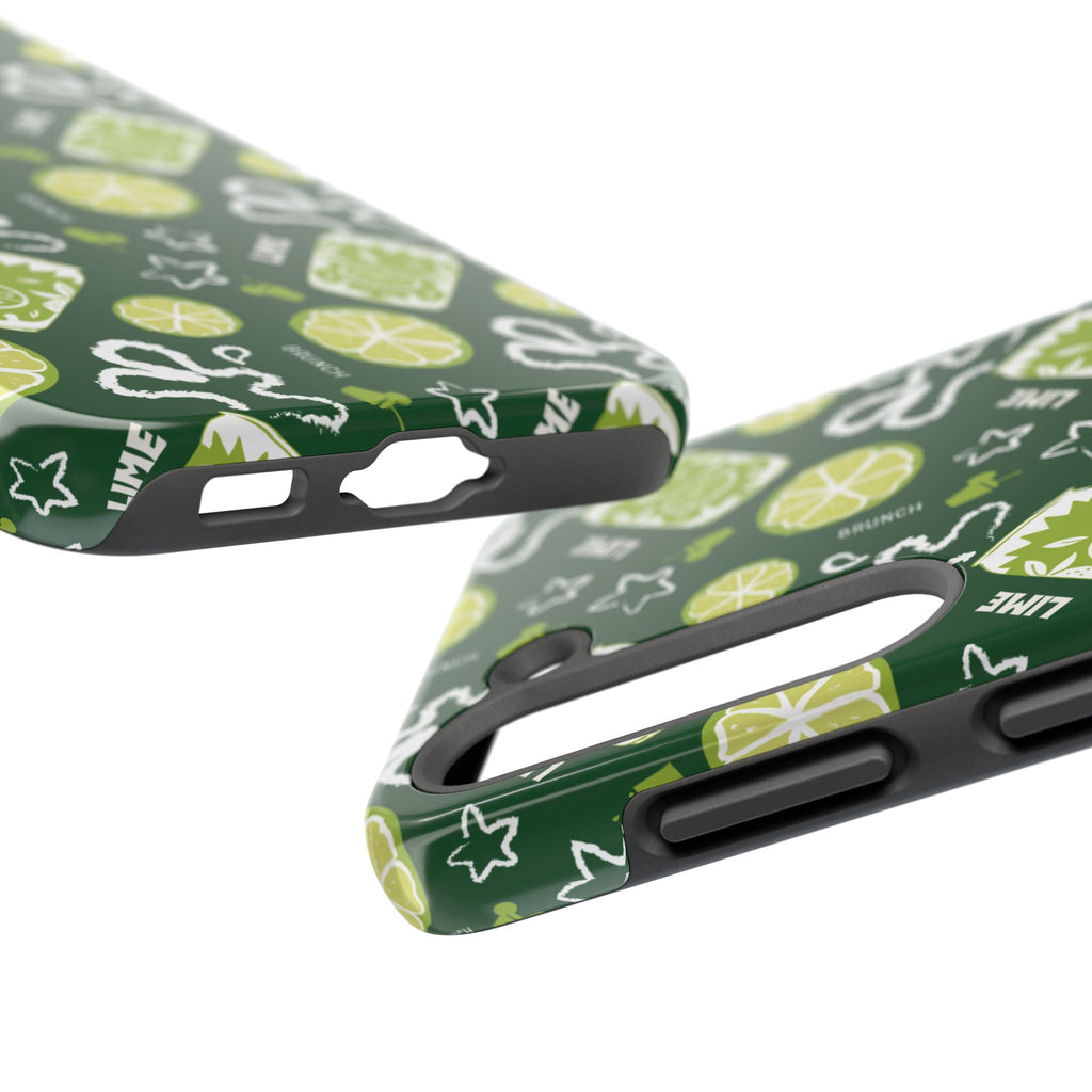 Lime Brunch Fruit Collection Tough Phone Case — Green Aperol Inspired Design