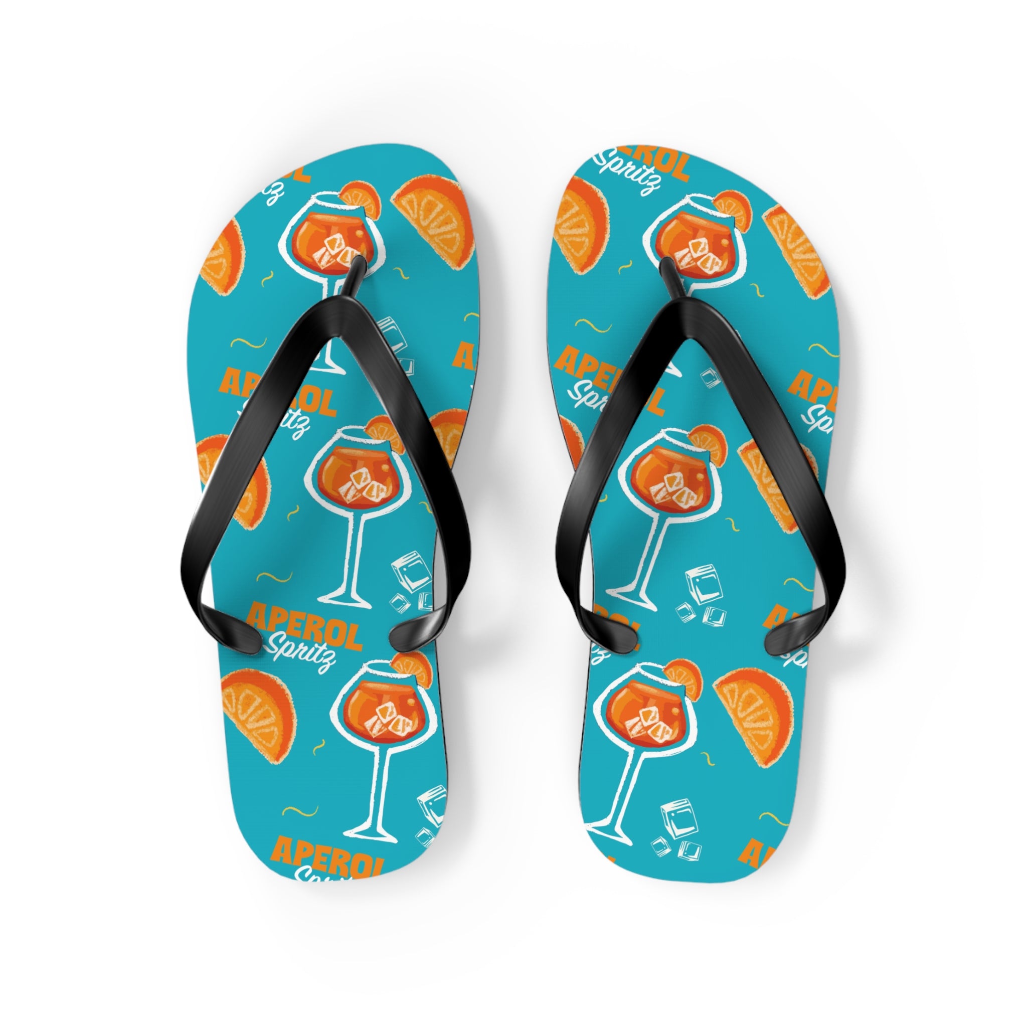Aperol Spritz Flip Flops — Turquoise Spritz Collection Inspired Design