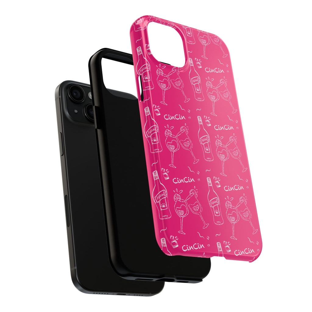 Cin Cin Spritz Tough Phone Case — Magenta Citrus Cocktail Pattern