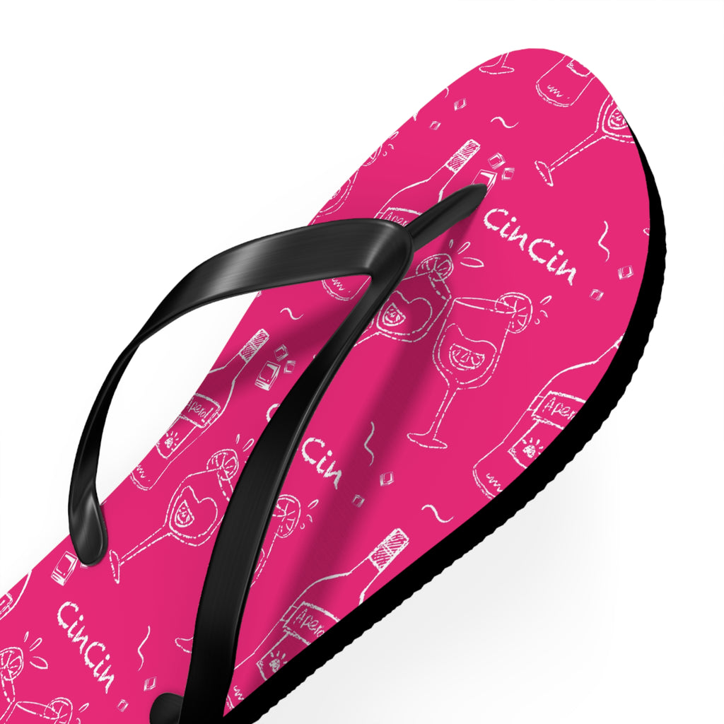 Cin Cin Pink Flip Flops — Pink Cin Cin Collection Inspired Design