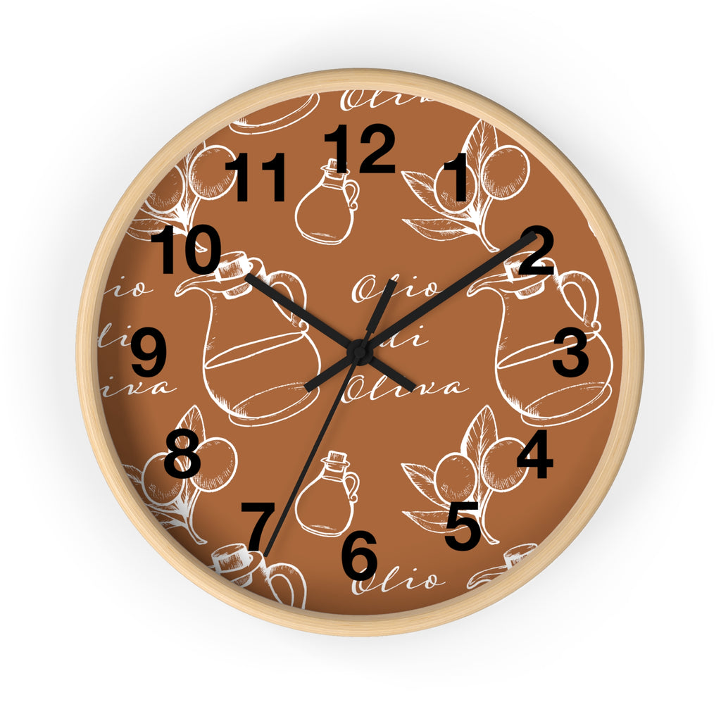 10" Olive Oil Kitchen Wall Clock - Italian Farmhouse Decor