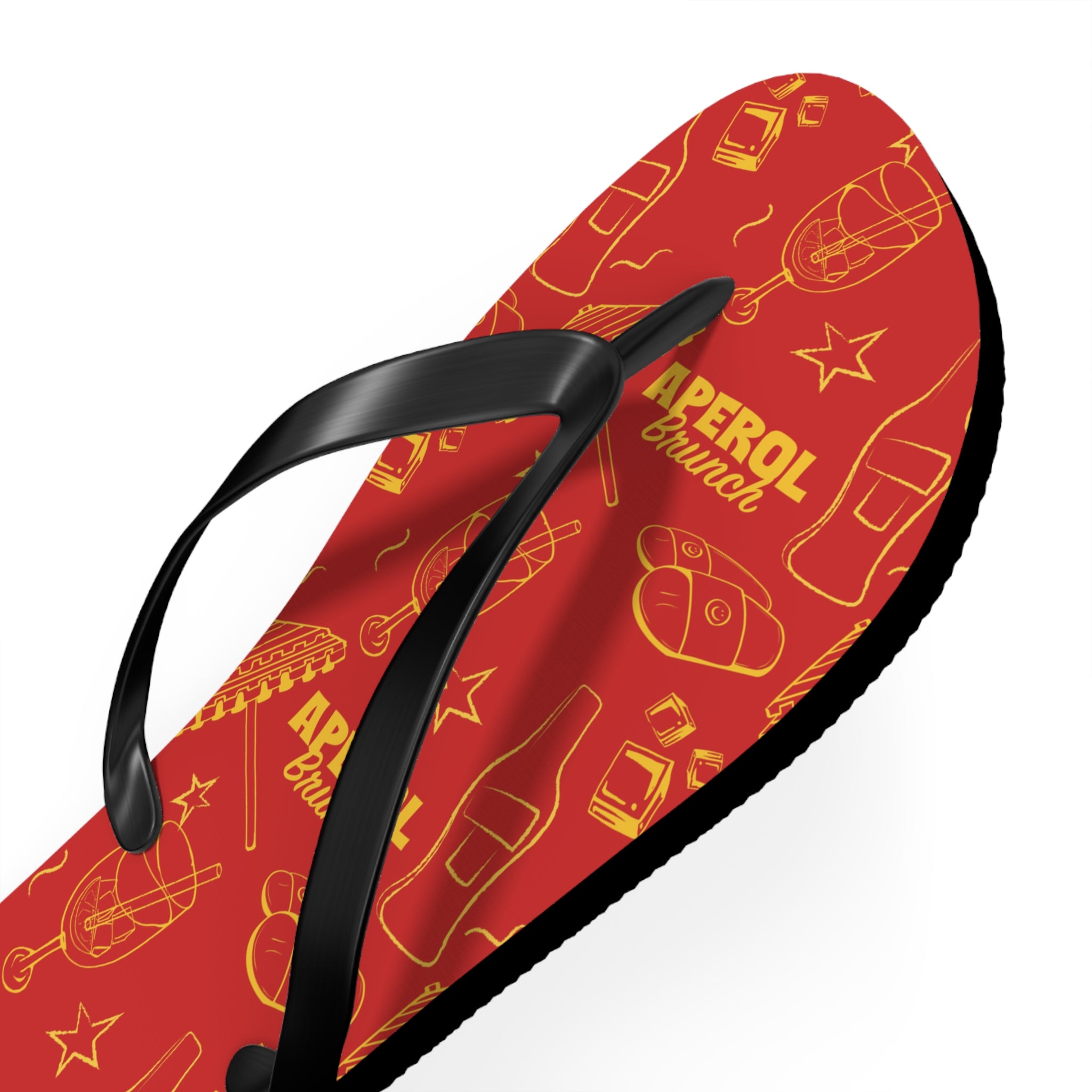 Aperol Brunch Flip Flops – Red Brunch Inspired Design