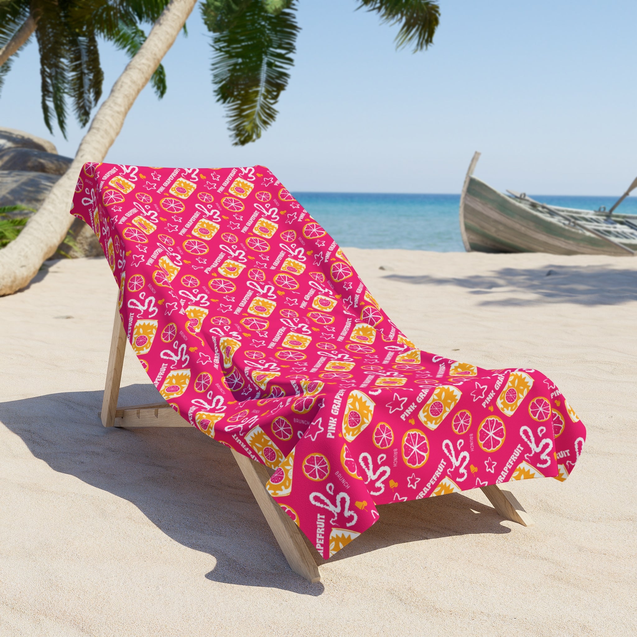 Pink Grapefruit Brunch Beach Towel – Aperol Inspired Summer Towel