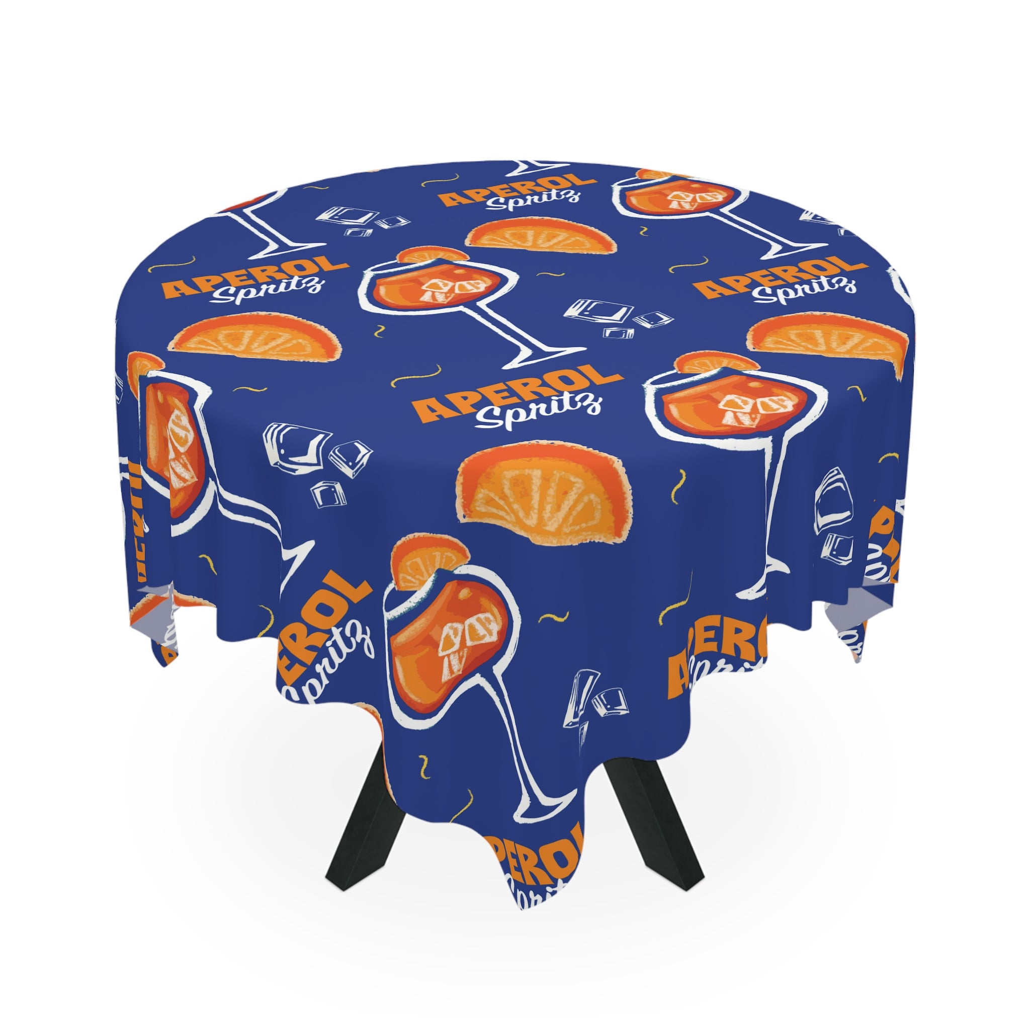 NEW Aperol Spritz Tablecloth — Bright Blue Cocktail Party Table Cover