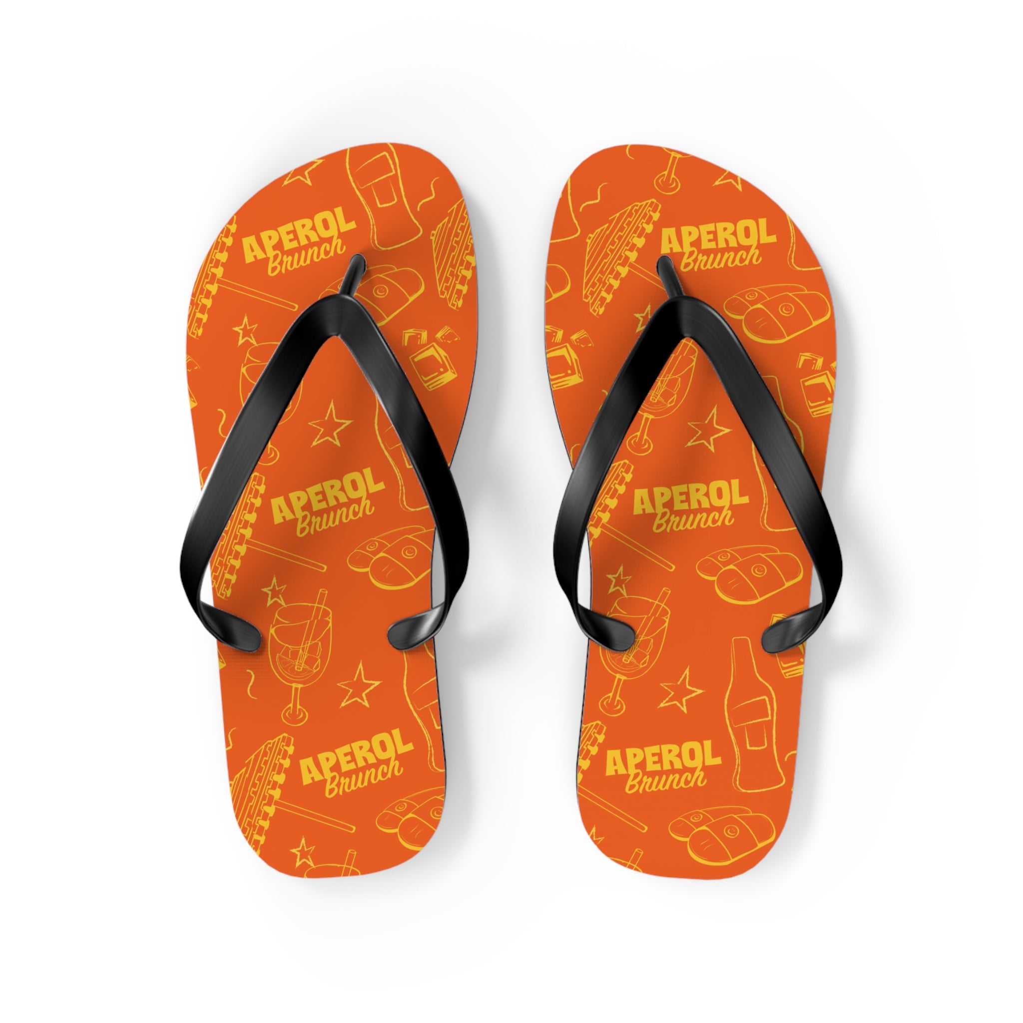 Aperol Brunch Flip Flops – Orange and Yellow Brunch Collection Inspired Design