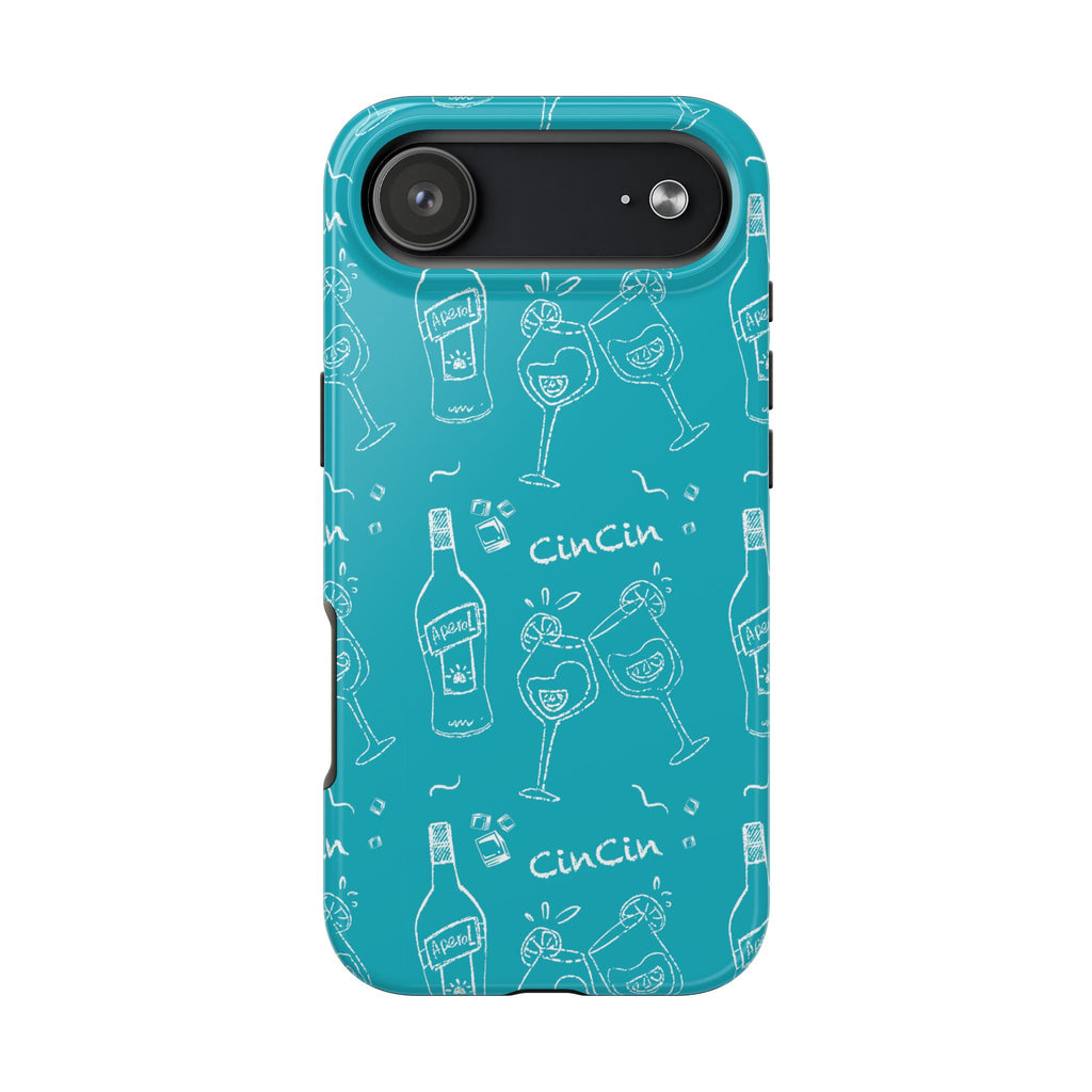 Cin Cin Spritz Tough Phone Case — Turquoise Citrus Cocktail Pattern