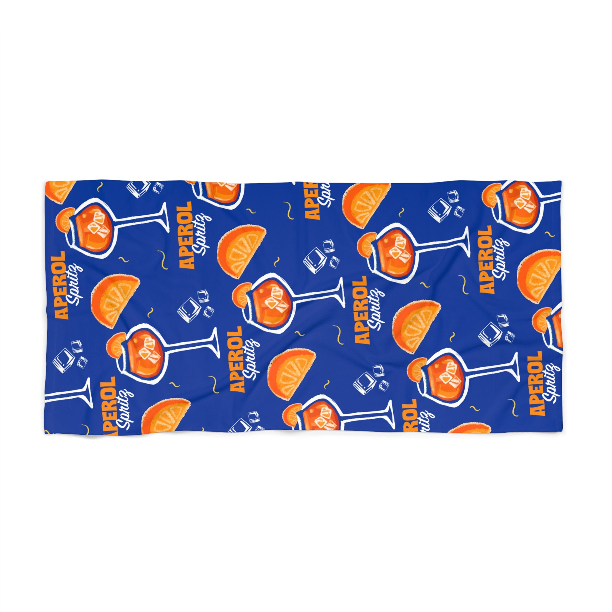 Aperol Spritz Pattern Beach Towel — Citrus Summer Towel