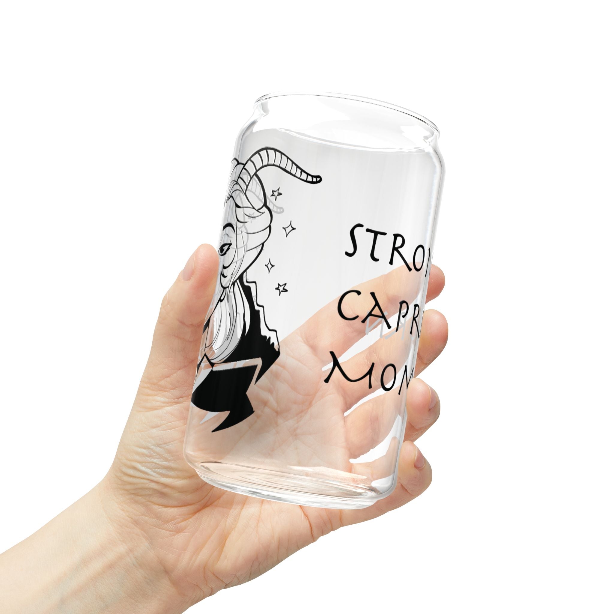 Capricorn Mom Gift – 16oz Zodiac Sipper Glass for Mom | Astrology Glass Cup