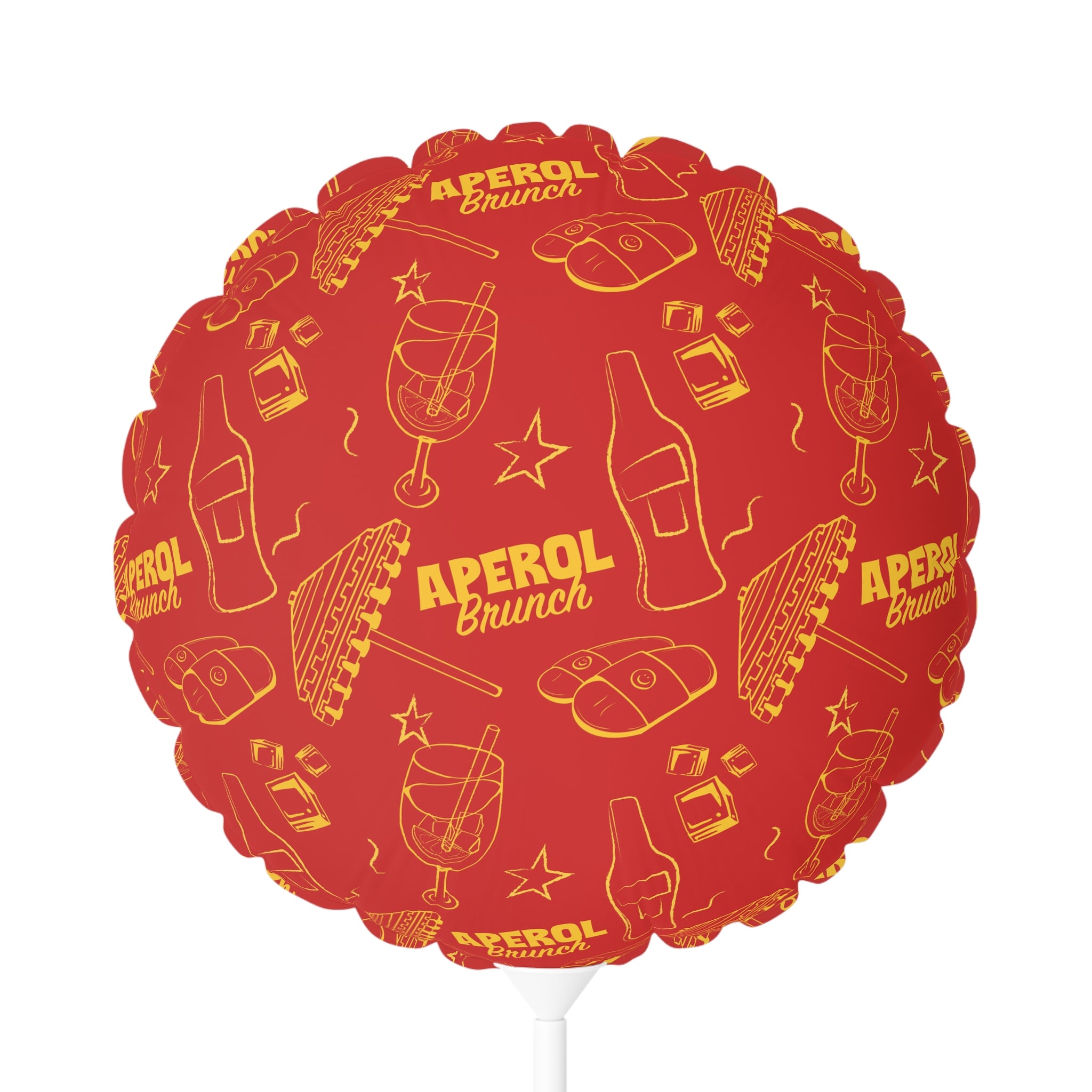 Aperol Brunch 11" Round Balloon — Red Brunch Collection Inspired Design