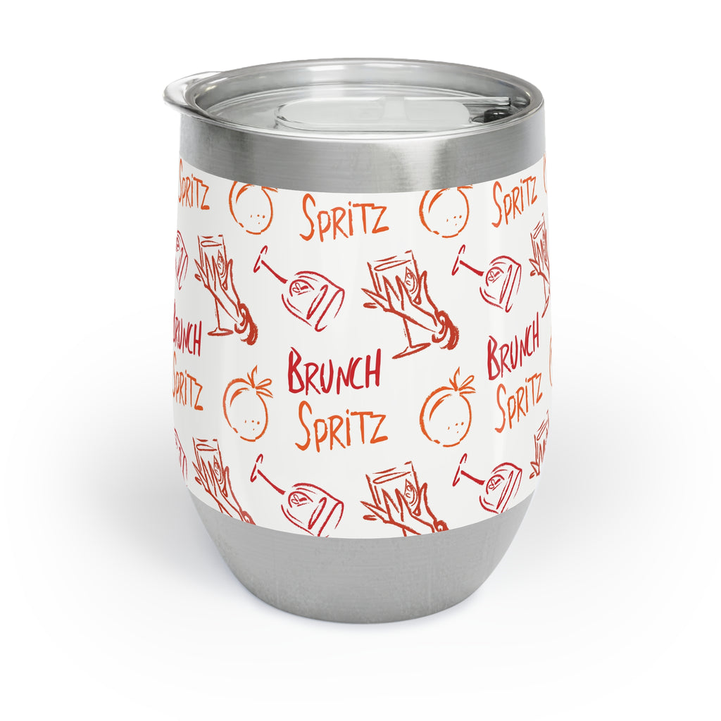 Brunch Spritz Wine Tumbler — Red & Orange Aperol Inspired Design