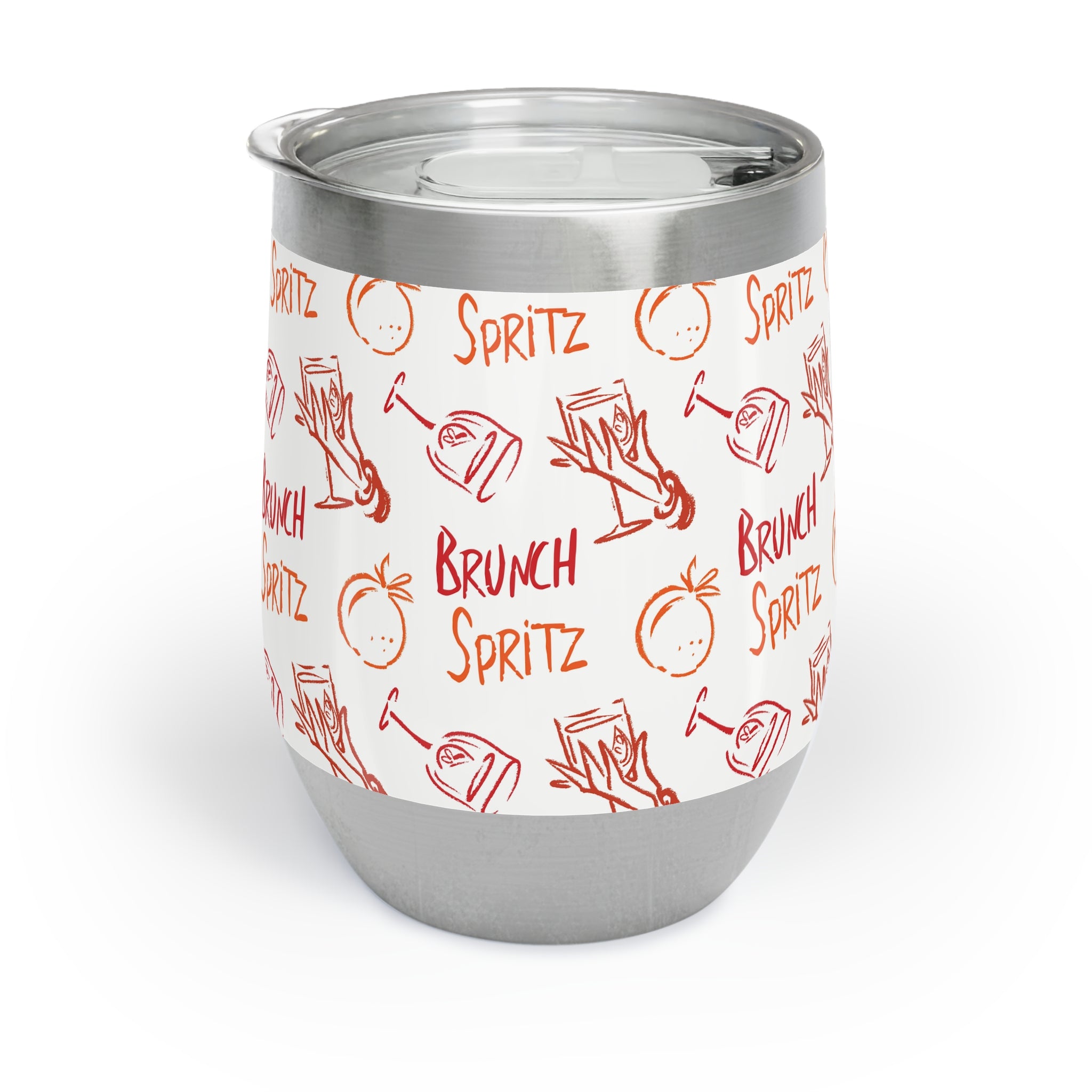 Brunch Spritz Wine Tumbler — Red & Orange Aperol Inspired Design