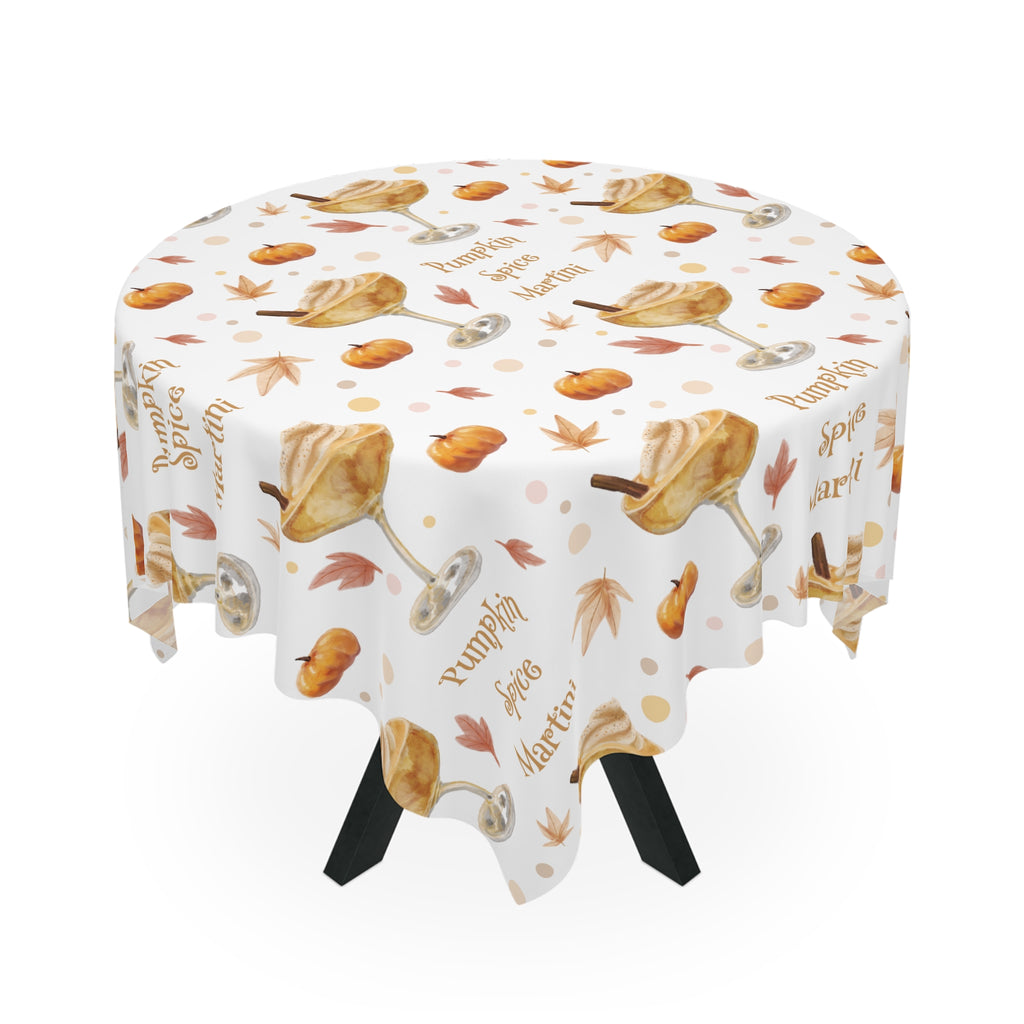 Pumpkin Spice Martini Tablecloth — White Pumpkin Collection Inspired Design