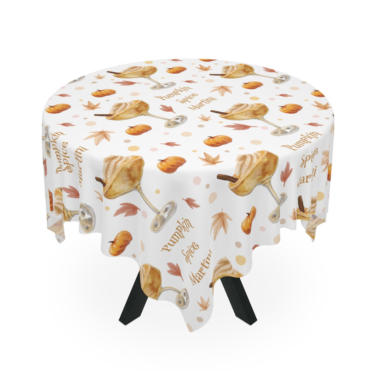 Pumpkin Spice Martini Tablecloth — White Pumpkin Collection Inspired Design