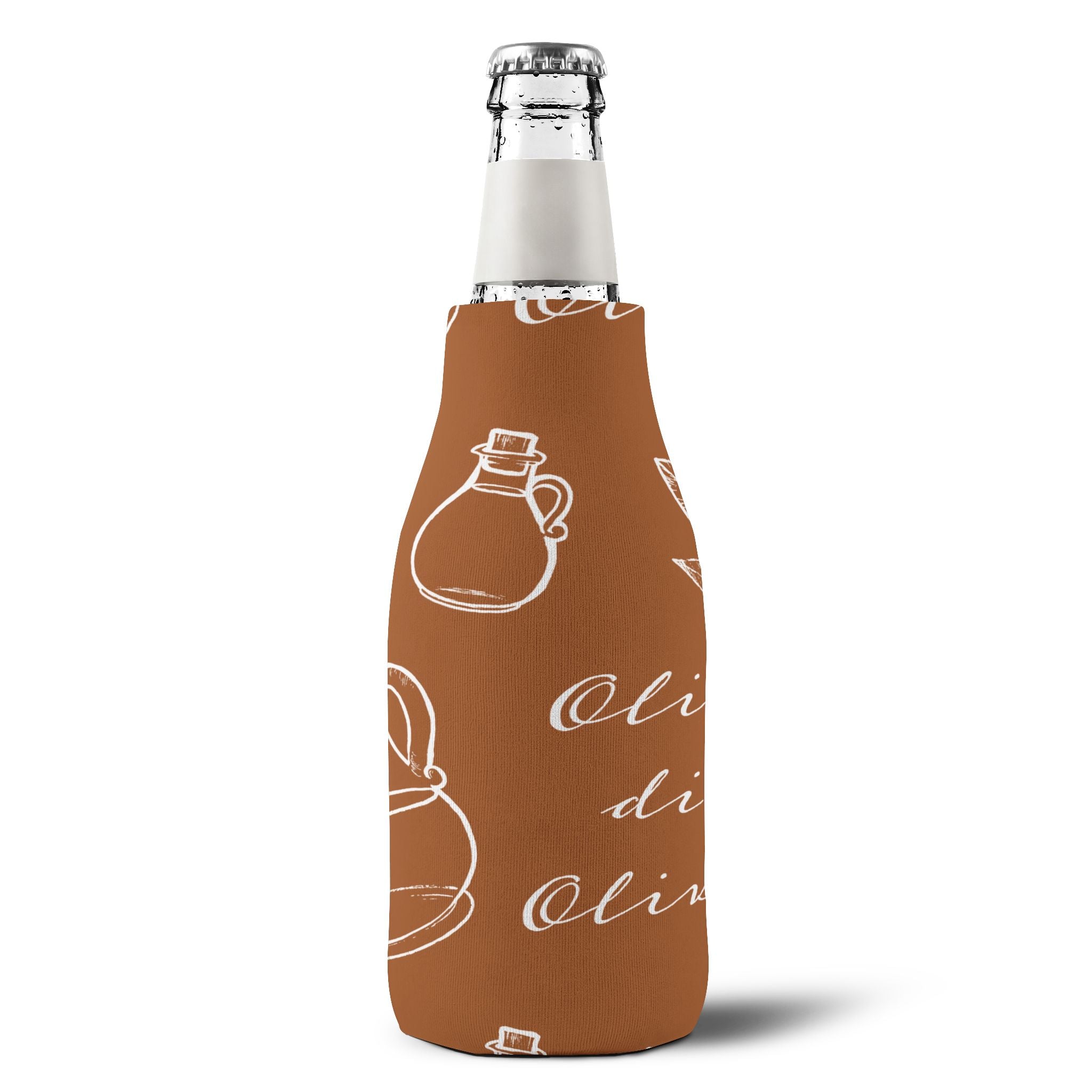Olive Oil Bottle Cooler Sleeve – Italian Kitchen Bottle Koozie | Mediterranean Picnic Accessor