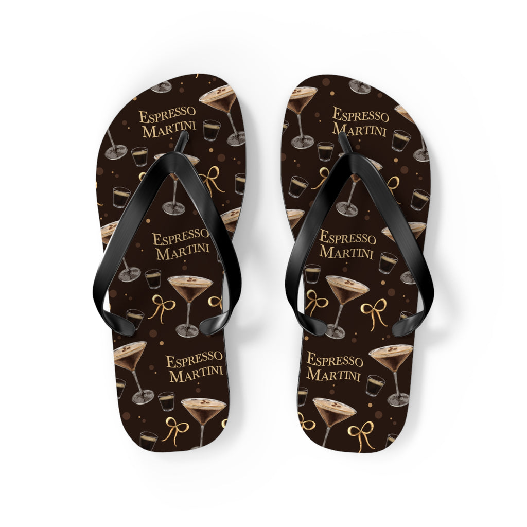 Espresso Martini Flip Flops — Dark Brown Espresso Collection Inspired Design