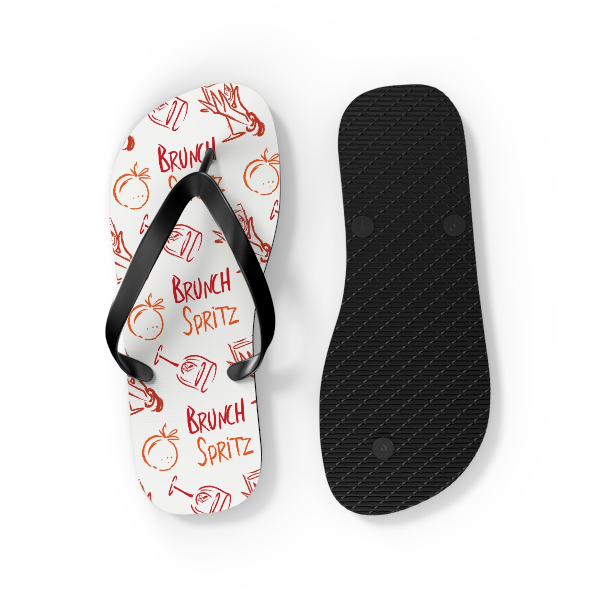 Brunch Spritz Flip Flops — White Brunch Collection Inspired Design