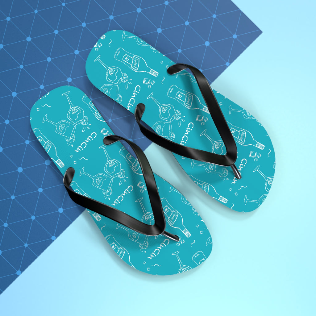 CinCin Turquoise Flip Flops – Turquoise Cin Cin Brunch Collection Inspired Design