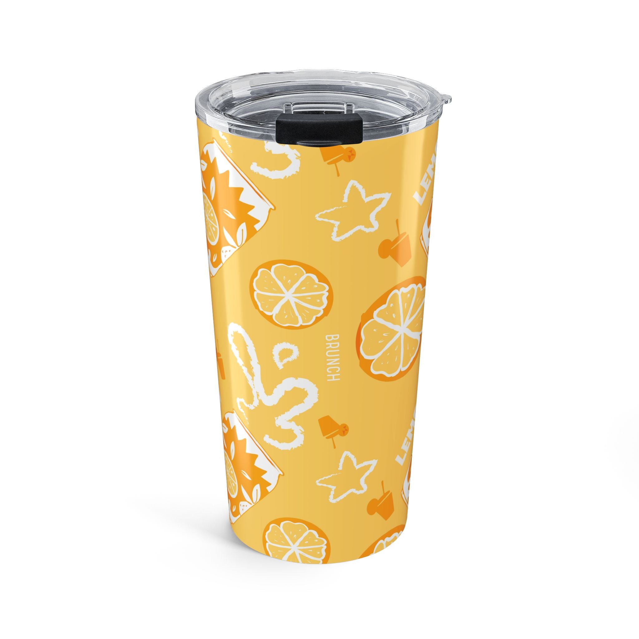 Yellow Lemon 20oz Tumbler | Citrus Travel Mug | Stainless Steel Insulated Cup | Summer Drinkware | Lemon Lover Gift | Brunch Cup