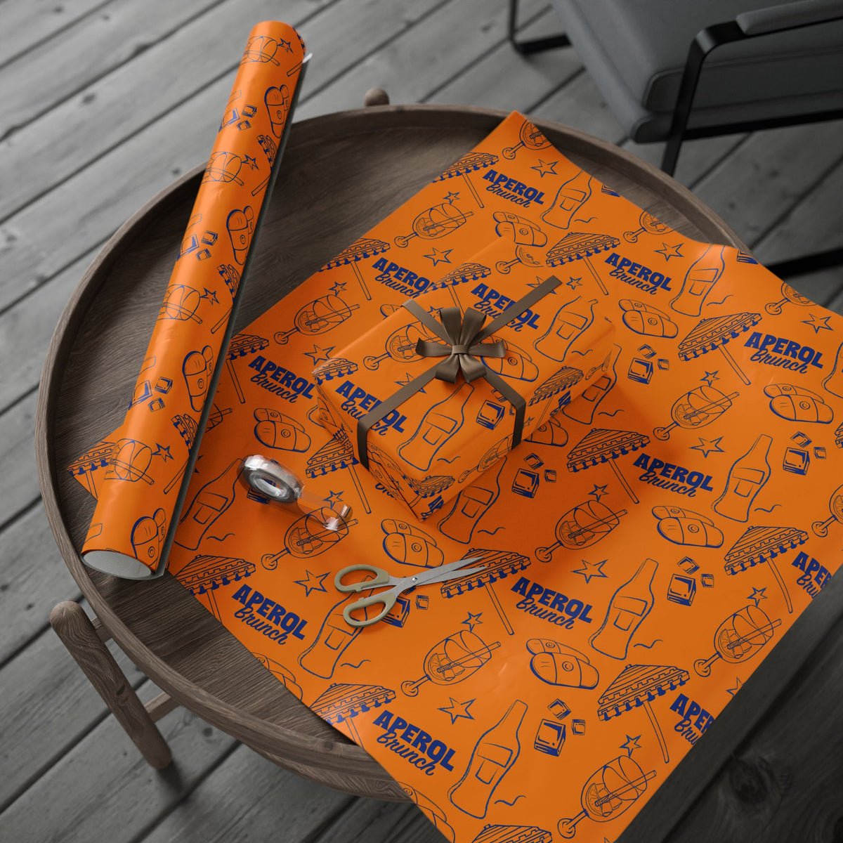 Aperol Brunch Peel Wrapping Paper Roll — Orange Brunch Collection Inspired Design