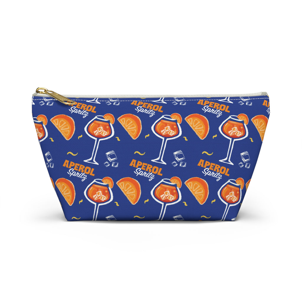 Aperol Spritz Accessory Pouch — Cocktail Print T‑Bottom Makeup Bag