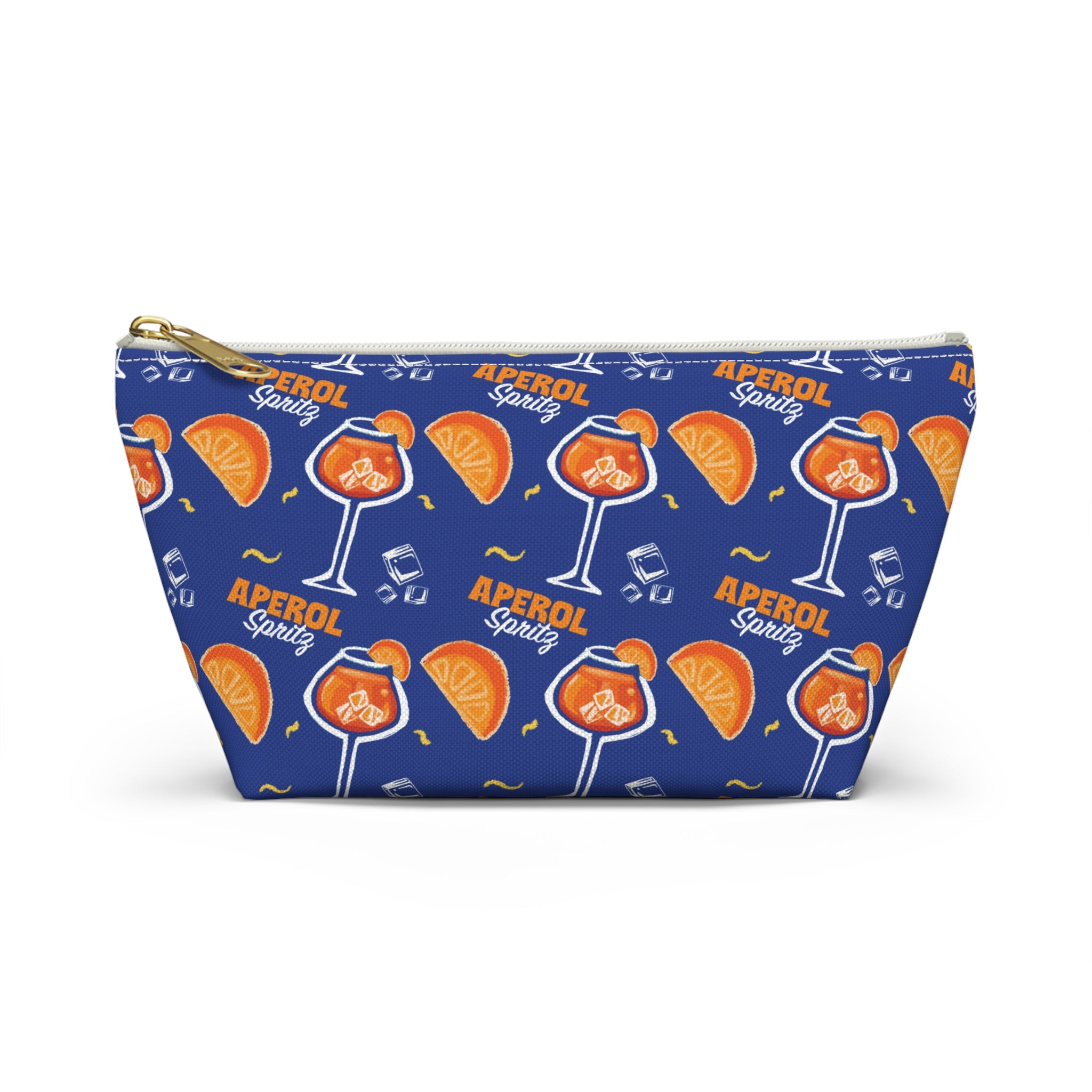 Aperol Spritz Accessory Pouch — Cocktail Print T‑Bottom Makeup Bag
