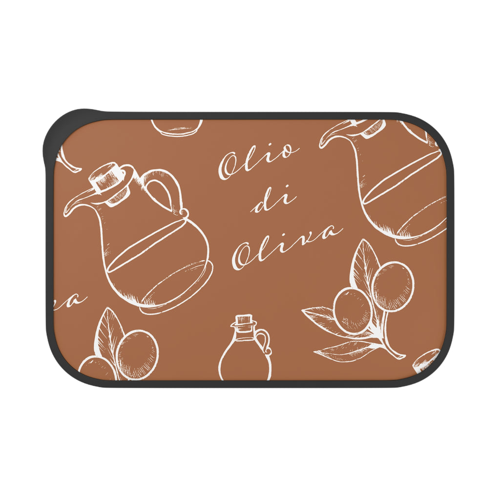 Olive Oil Pattern Bento Box with Utensils