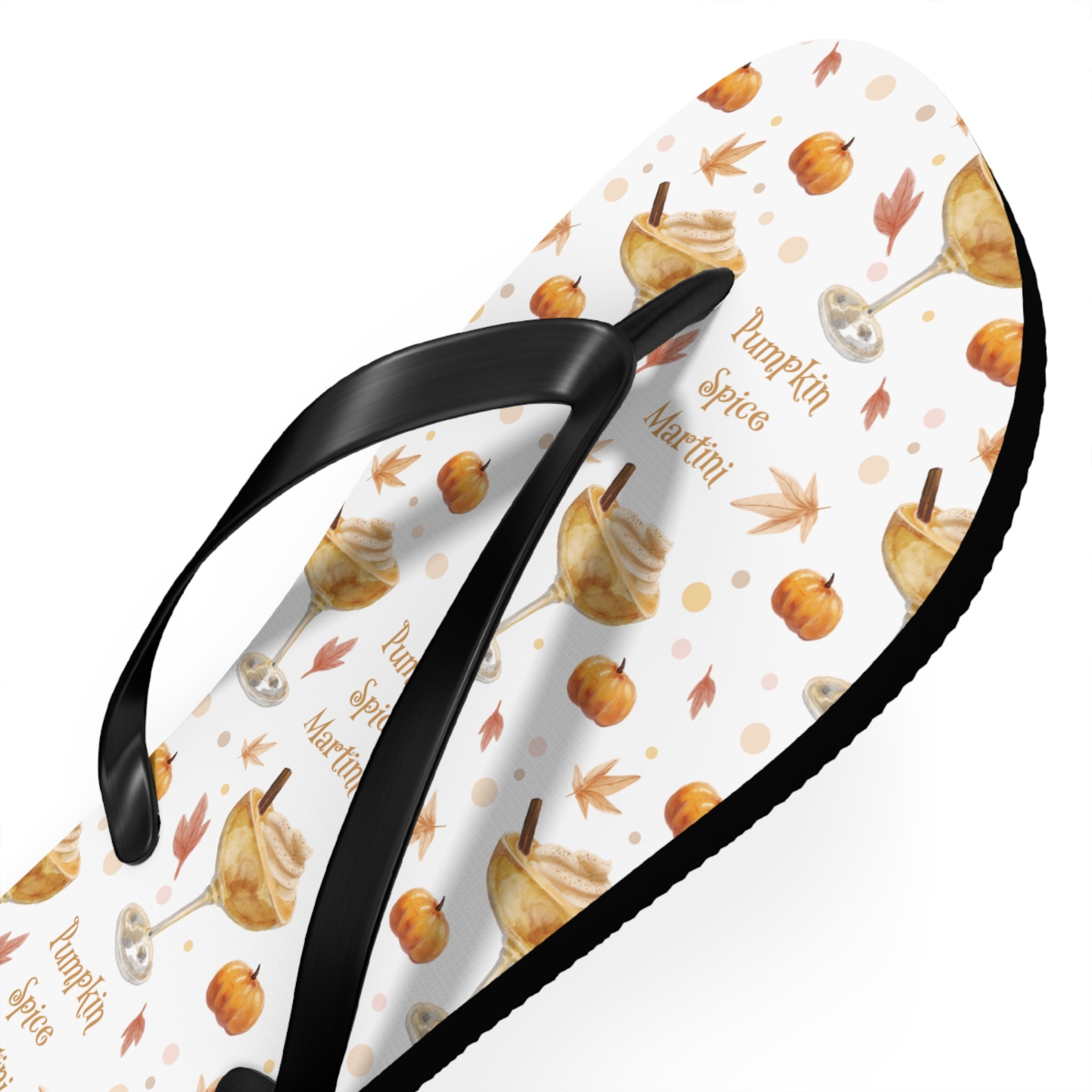 Pumpkin Spice Martini Flip Flops — White Pumpkin Collection Inspired Design