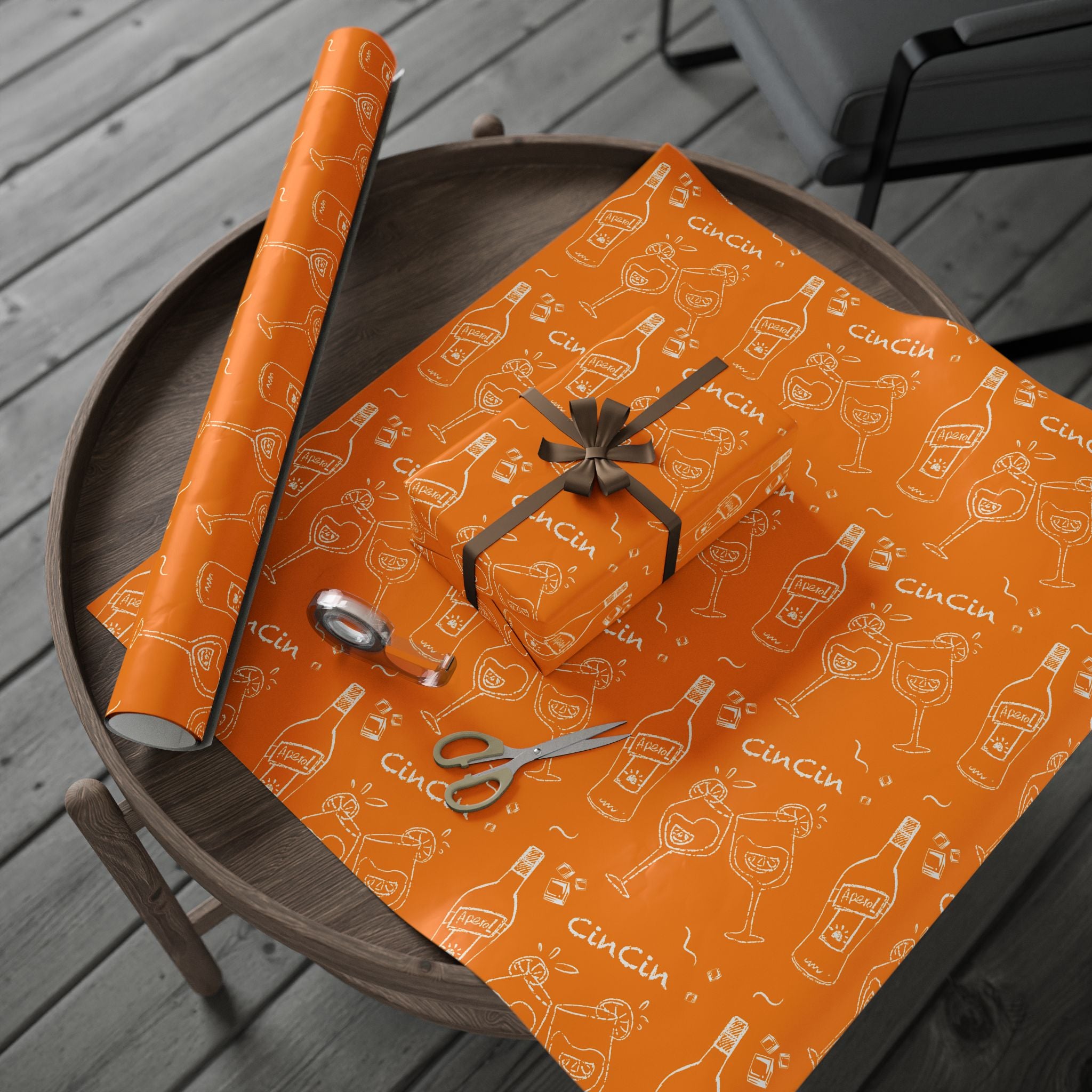 Cin Cin Peel Wrapping Paper Roll — Orange Cin Cin Collection Inspired Design