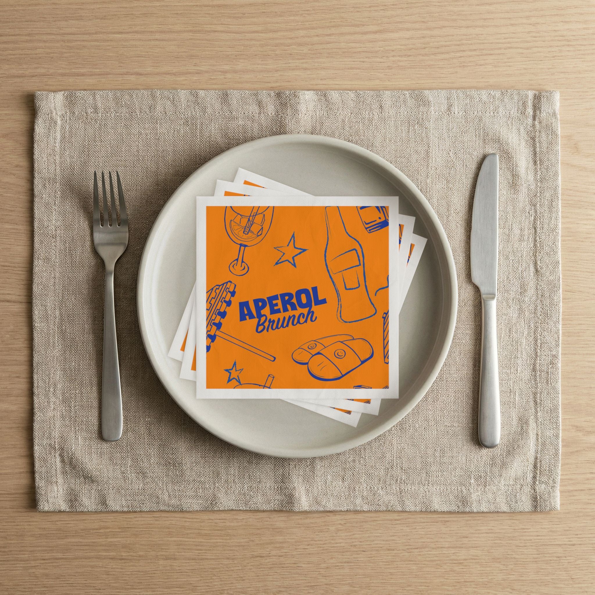 Aperol Brunch Cocktail Napkins (Pack of 50) – Orange Paper Napkins, Cocktail Party Decor, Brunch Beverage Napkins, Hostess Gift