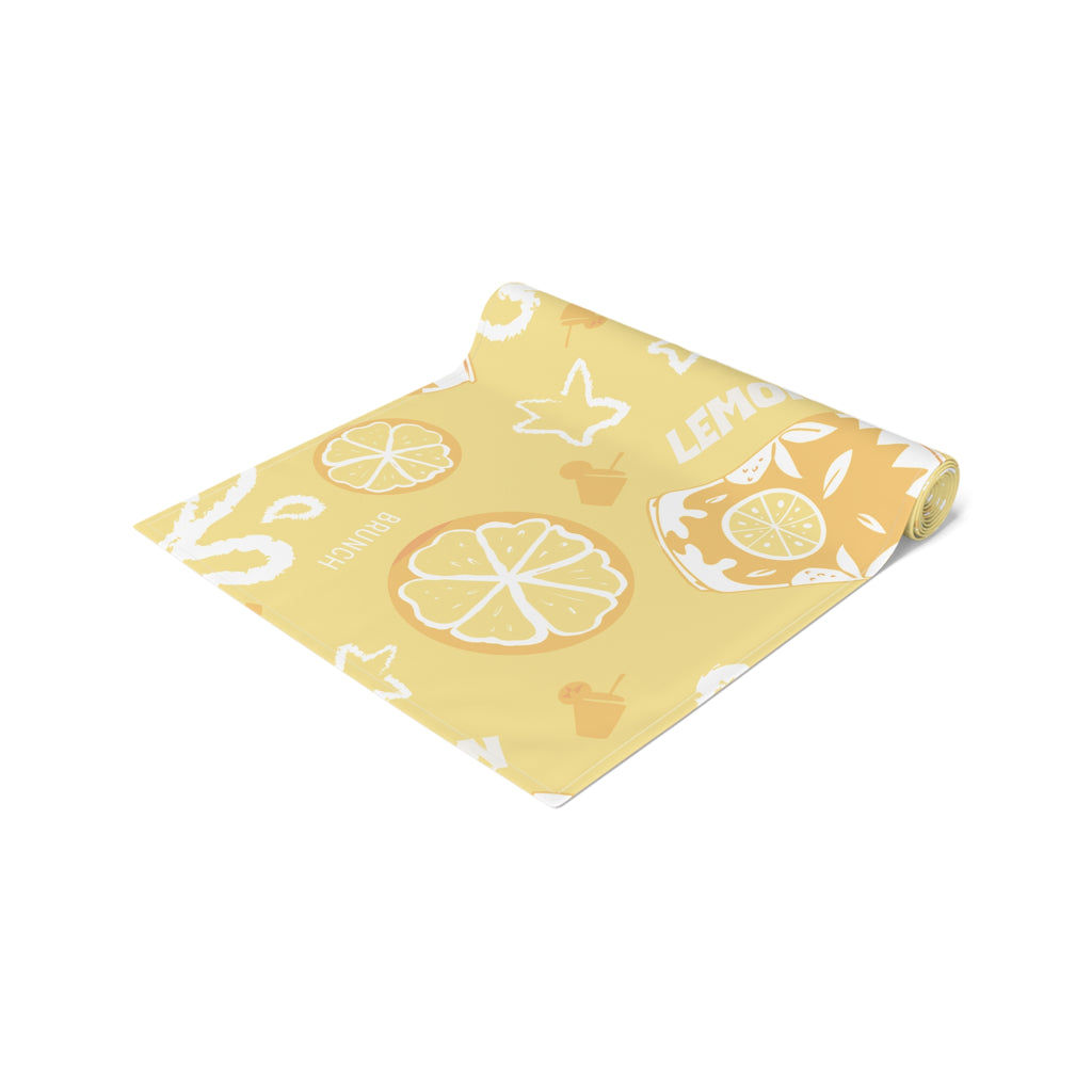 Lemonade Pattern Table Runner — Sunny Citrus Kitchen Decor