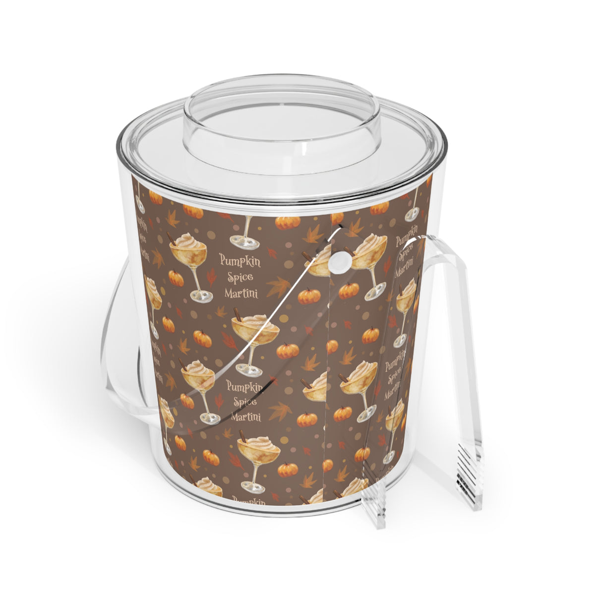 Pumpkin Spice Martini Ice Bucket with Tongs — Brown Pumpkin Collection Inspired Design