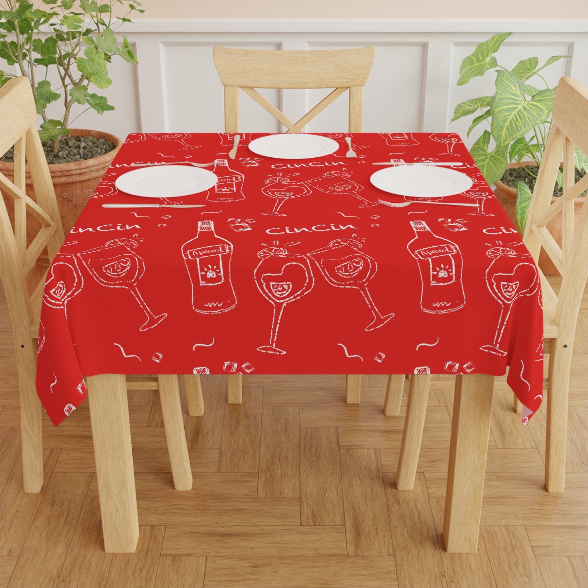 Cin Cin Tablecloth - Red Cin Cin Inspired Design