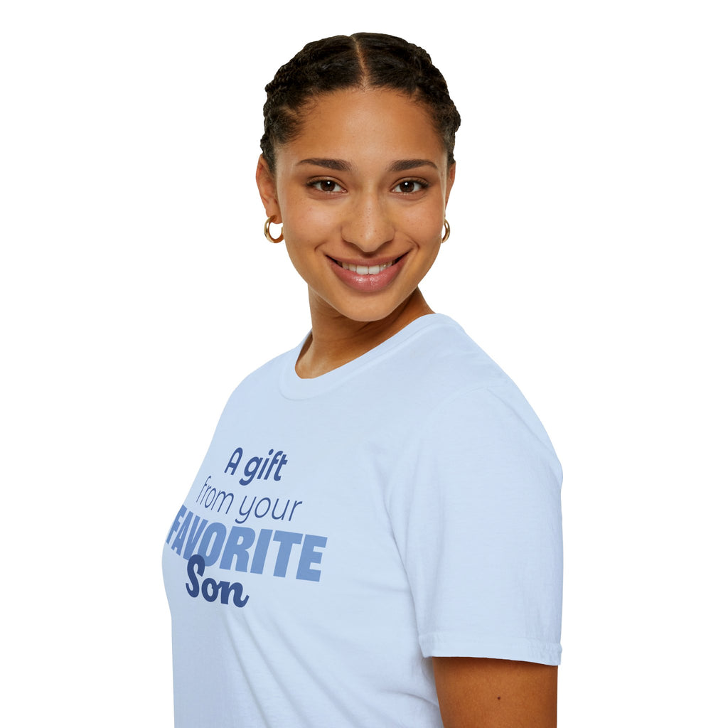 Favorite Son Gift for Mom T-Shirt – Funny Mother’s Day Shirt from Son | Mom Graphic Tee