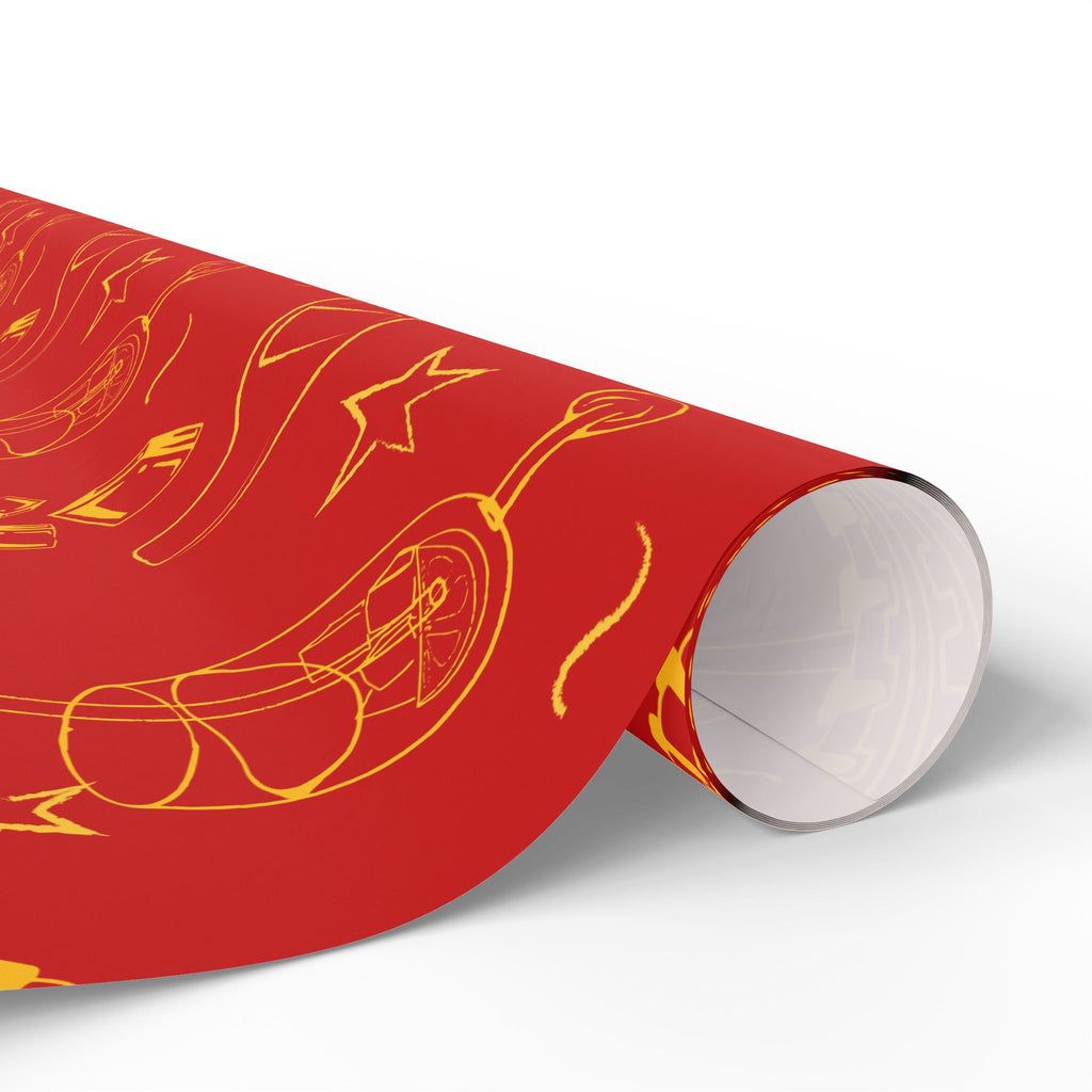 Aperol Brunch Peel Wrapping Paper Roll — Red Brunch Collection Inspired Design