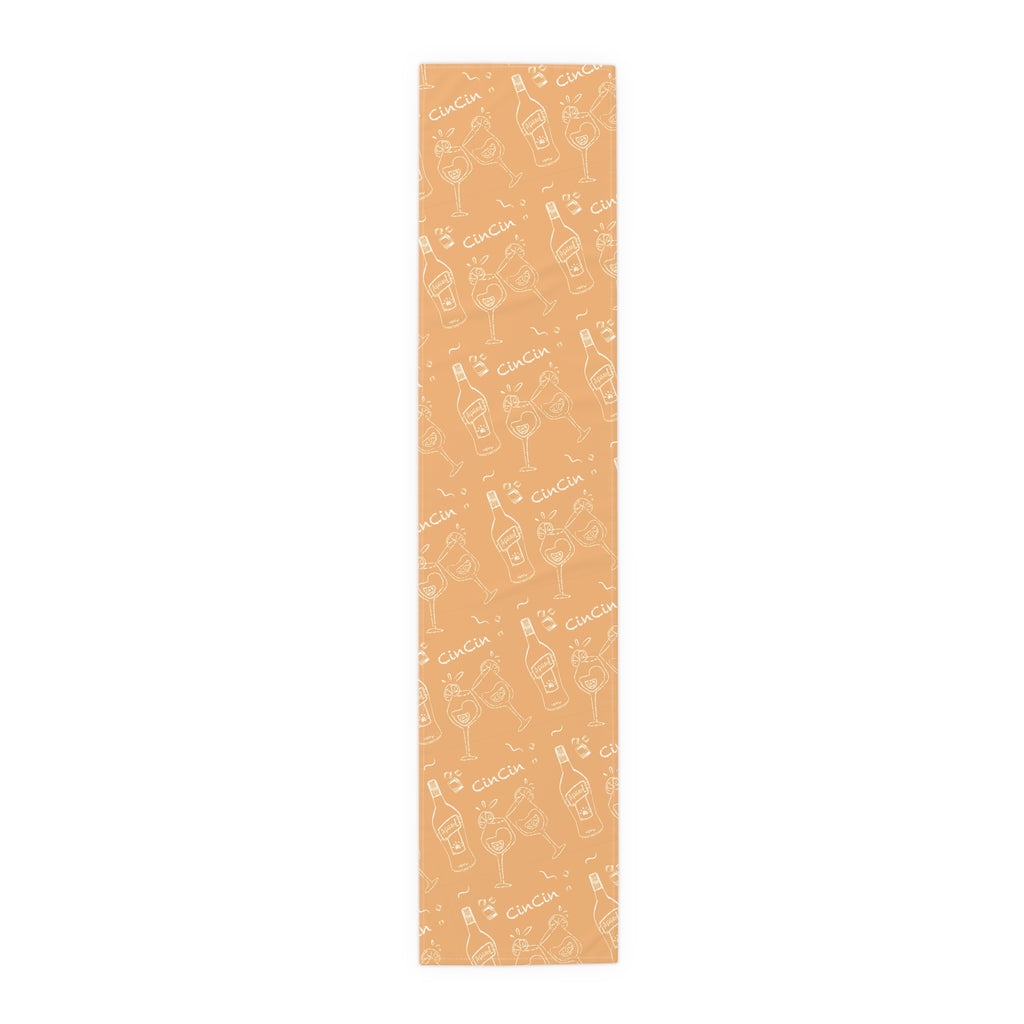 Cin Cin Spritz Table Runner — Orange Citrus Cocktail Pattern