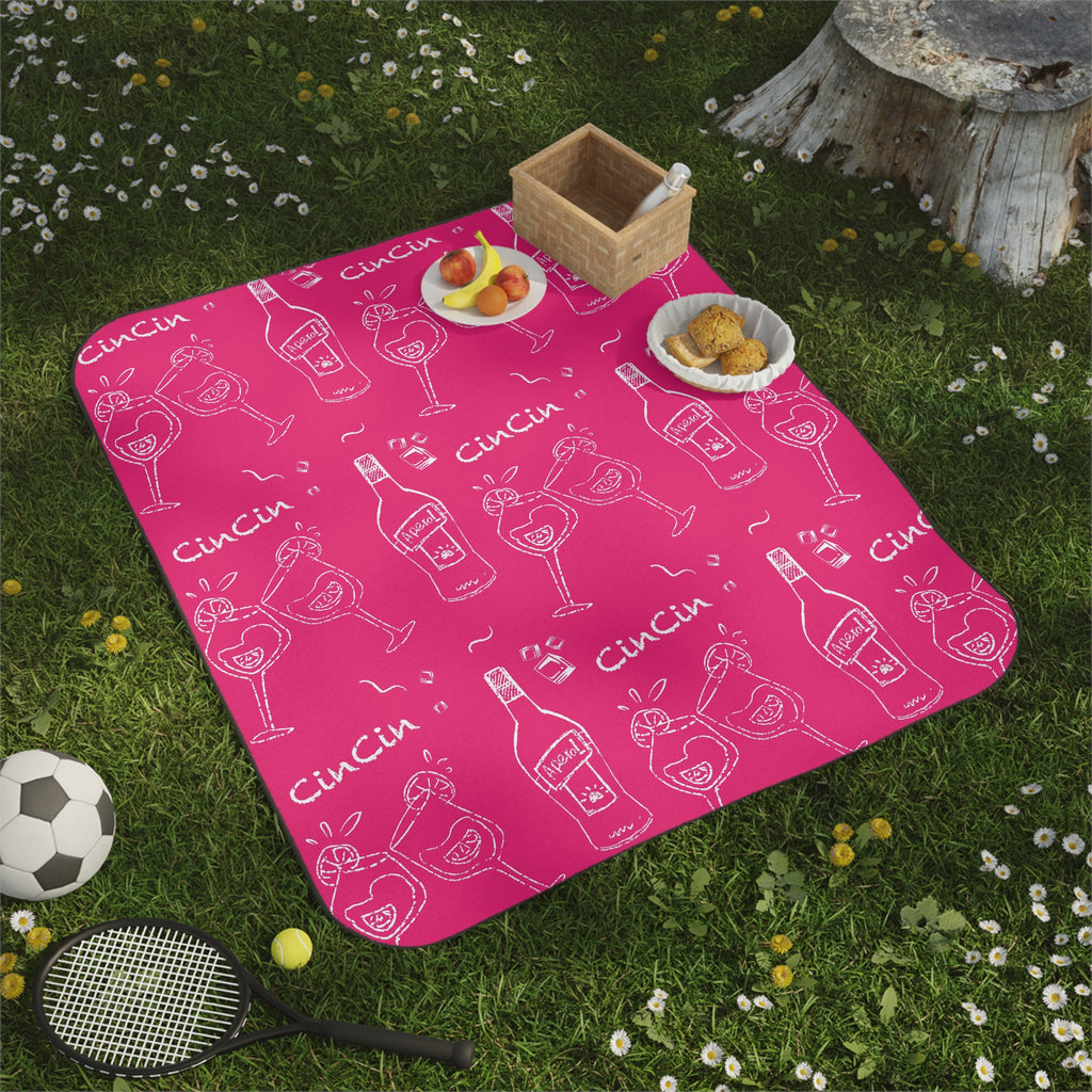 Cin Cin Cocktail Picnic Blanket — Pink Aperol Inspired Design