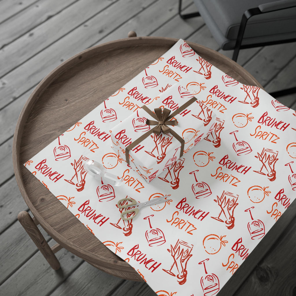 Brunch Spritz Peel Wrapping Paper Roll — White Brunch Collection Inspired Design